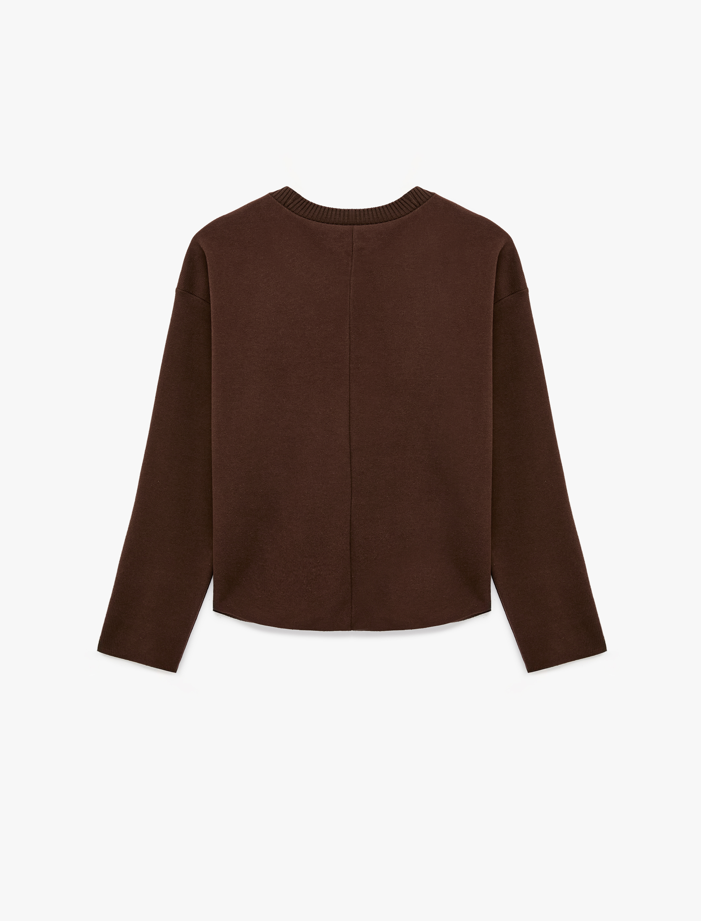 Koton Regular Fit Uzun Kollu Bisiklet Yaka Basic Sweatshirt görsel 2