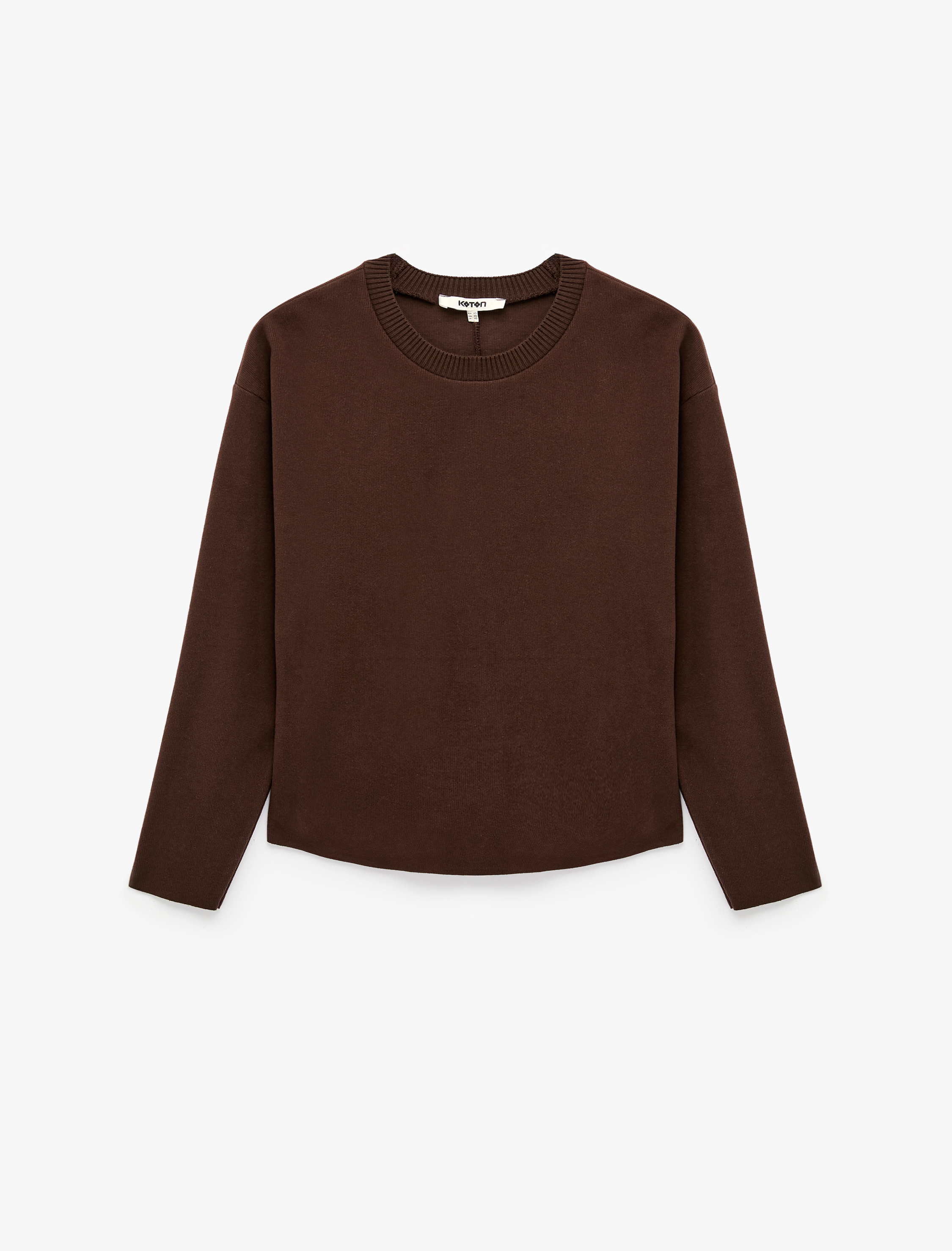 Koton Regular Fit Uzun Kollu Bisiklet Yaka Basic Sweatshirt