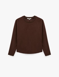 Regular Fit Uzun Kollu Bisiklet Yaka Basic Sweatshirt