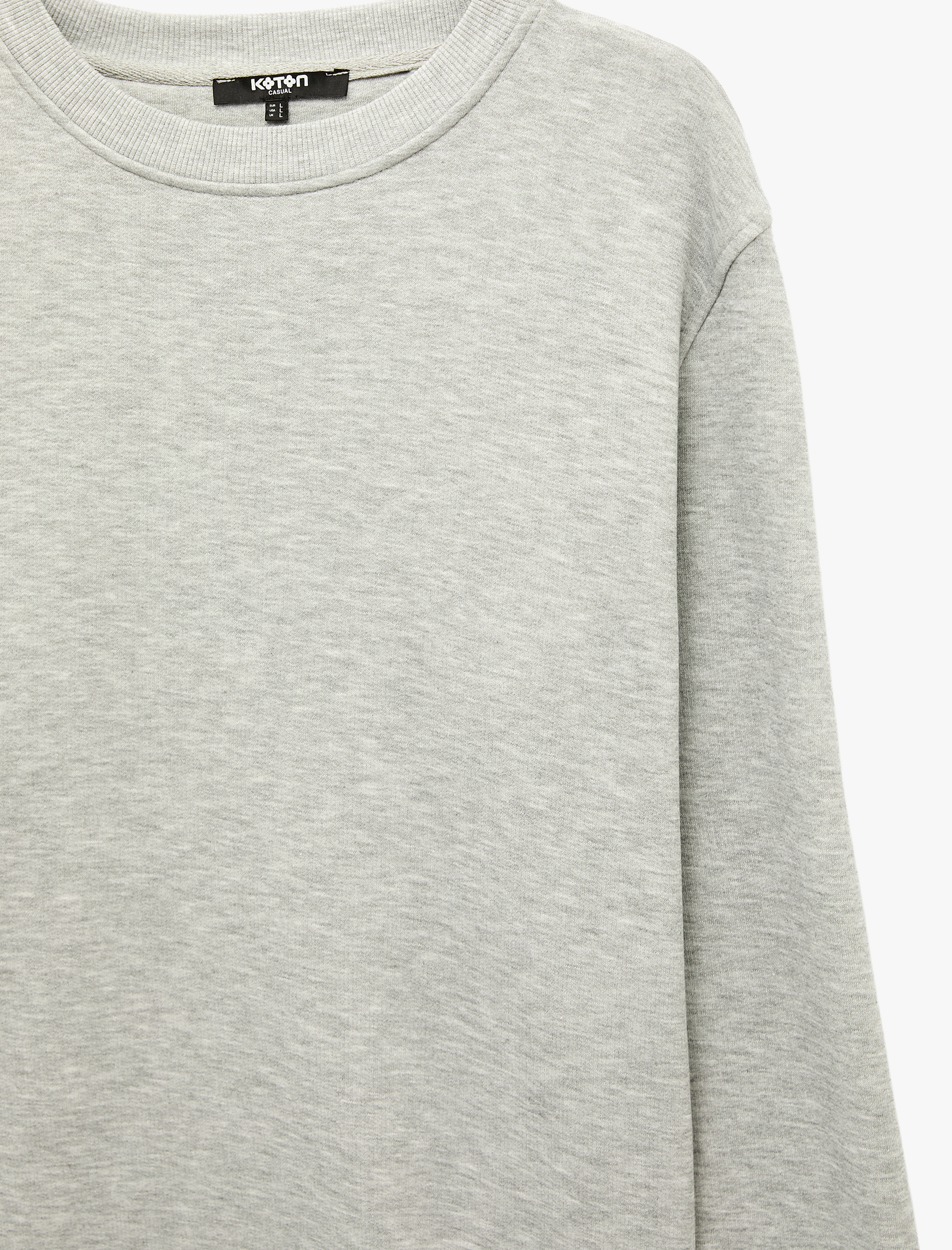 Koton Şardonlu Regular Fit Bisiklet Yaka Uzun Kollu Sweatshirt görsel 3