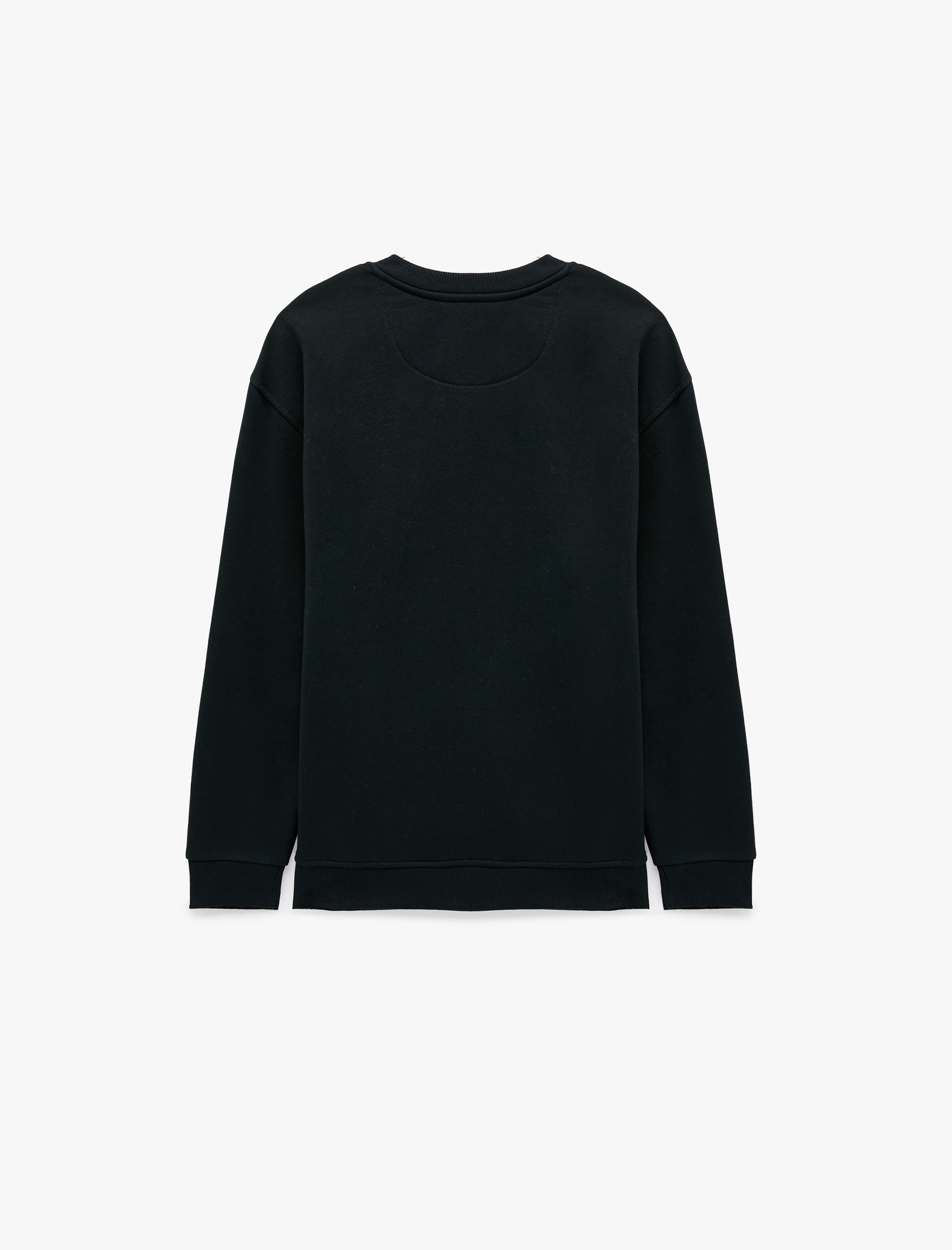   Uzun Kollu Üç İplik Şardonlu Düğme Detaylı Henley Yaka Sweatshirt