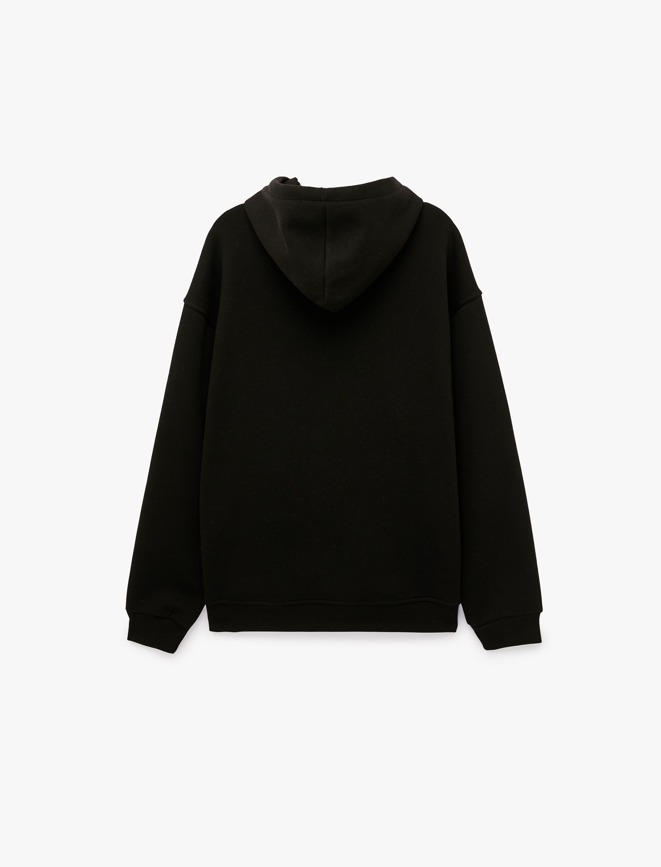 Koton Rahat Kalıp Kanguru Cepli Üç İplik Şardonlu Baskılı Kapşonlu Sweatshirt görsel 2