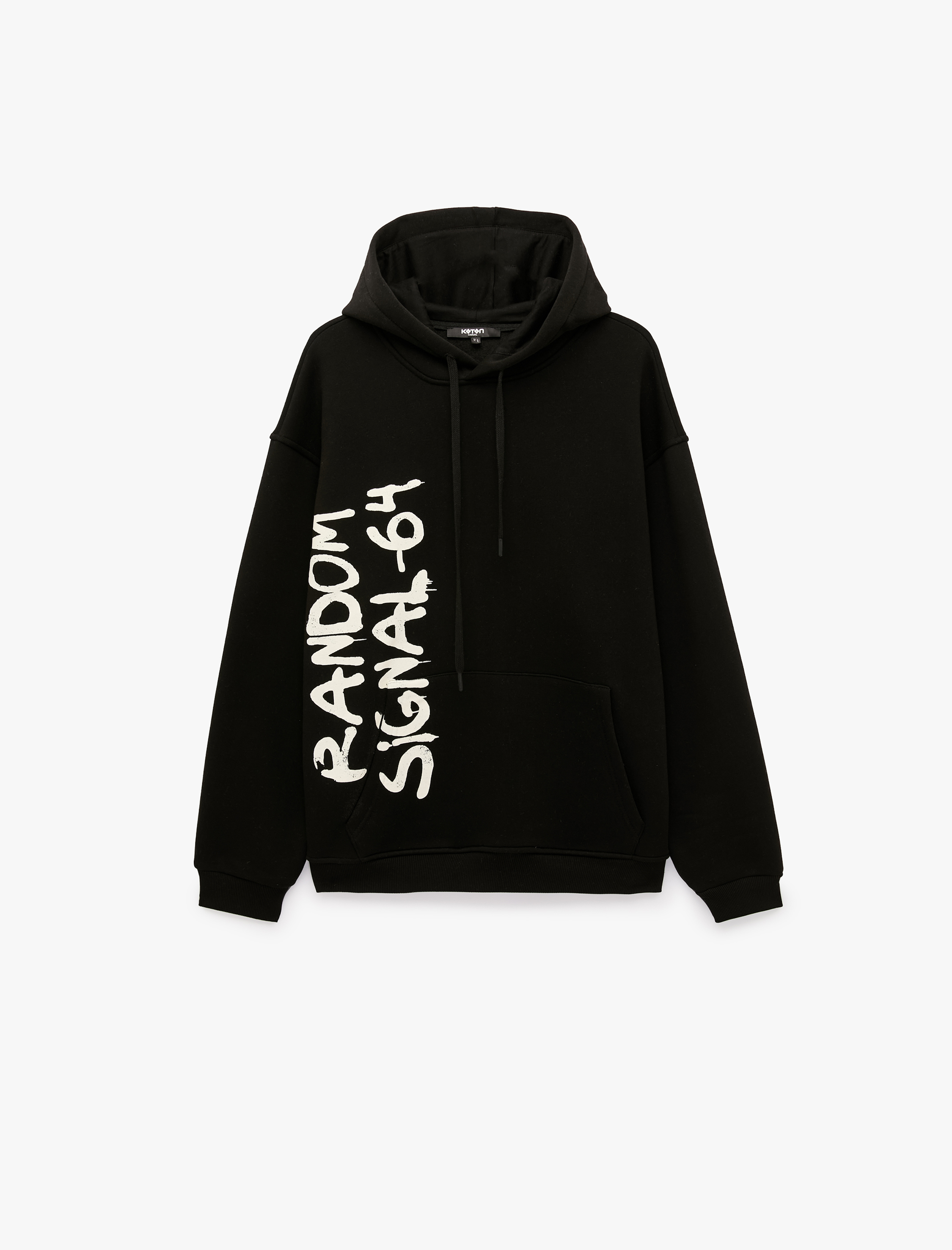 Koton Rahat Kalıp Kanguru Cepli Üç İplik Şardonlu Baskılı Kapşonlu Sweatshirt