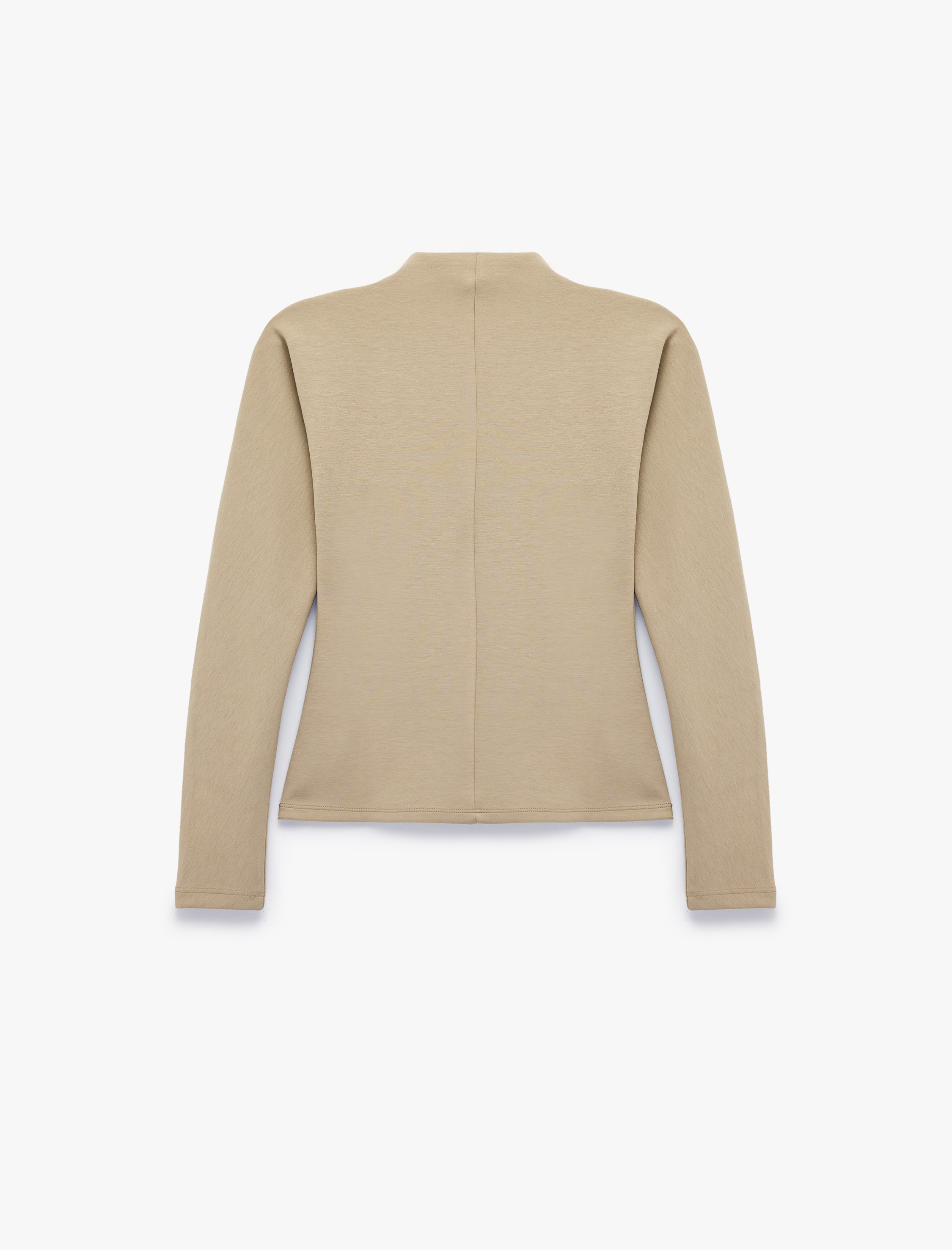   Dikiş Detaylı Slim Fit Dik Yaka Uzun Kollu Tişört