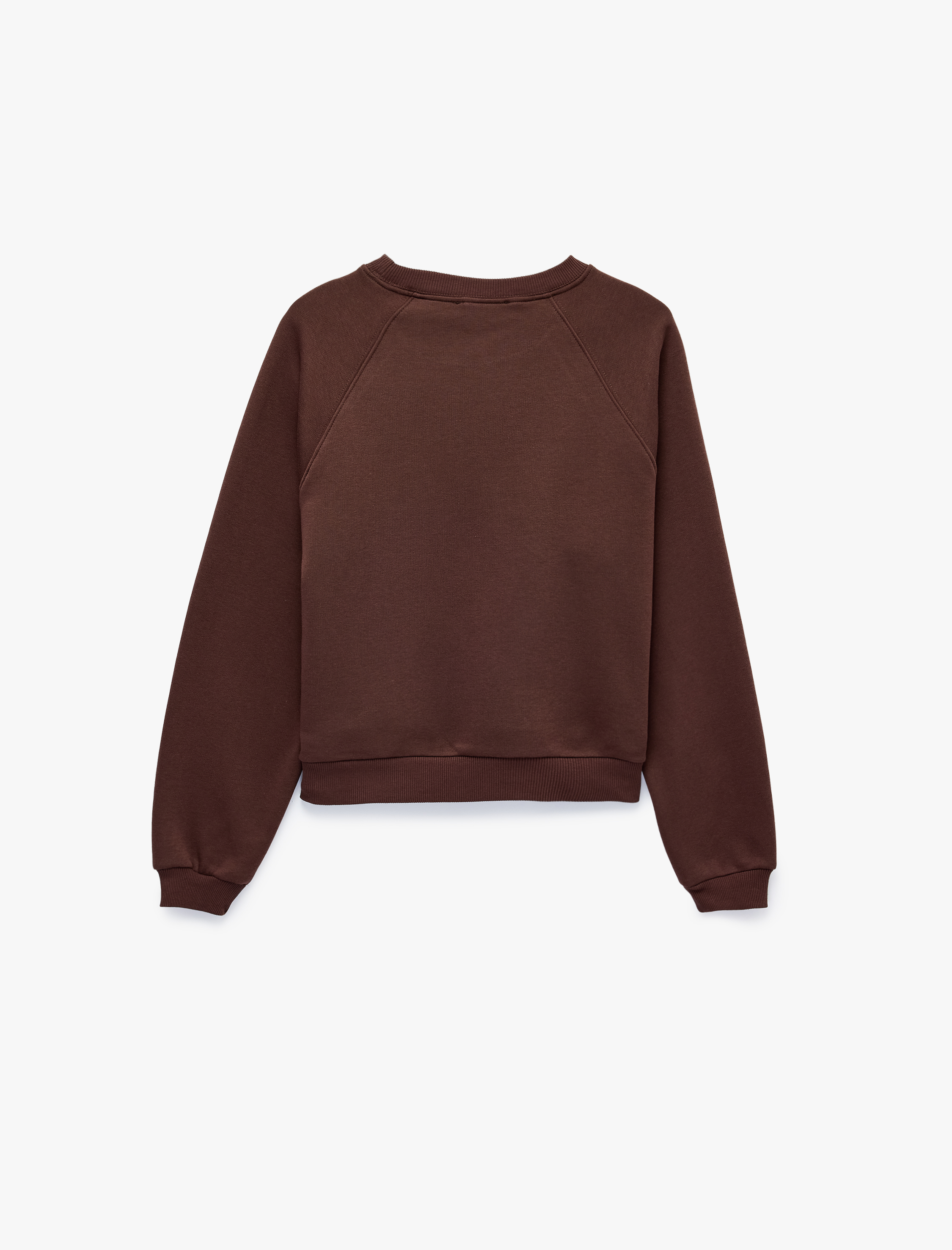   Rahat Kalıp Uzun Kollu Bisiklet Yaka Şardonlu Sweatshirt