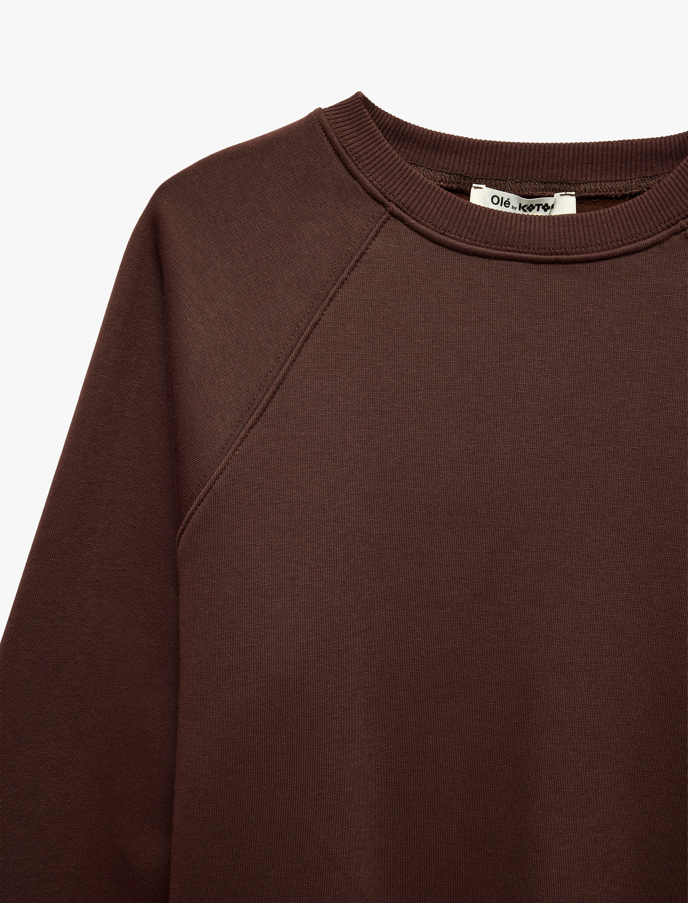   Rahat Kalıp Uzun Kollu Bisiklet Yaka Şardonlu Sweatshirt