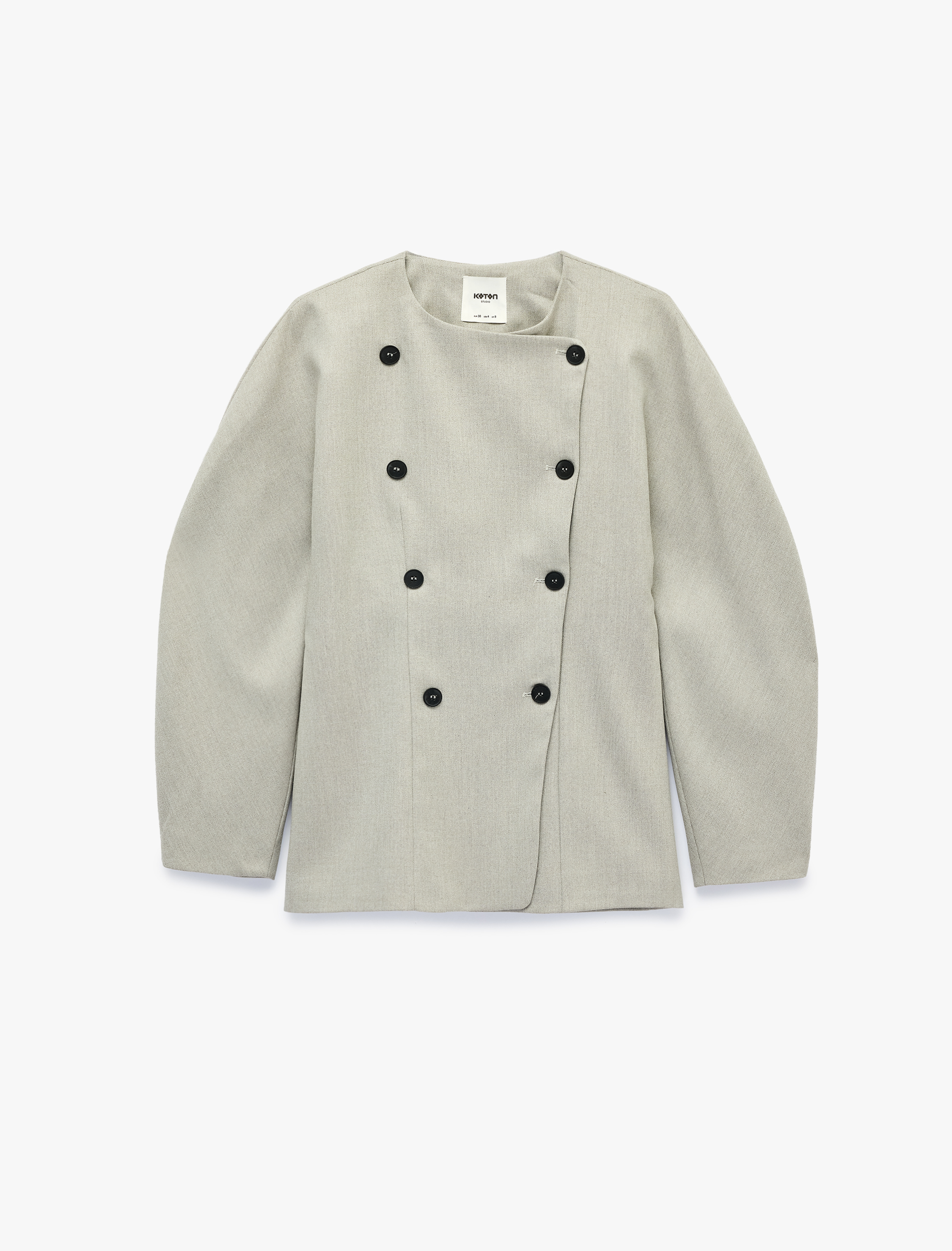 Koton Asimetrik Kesim Uzun Kollu Düğmeli Kruvaze Blazer Ceket