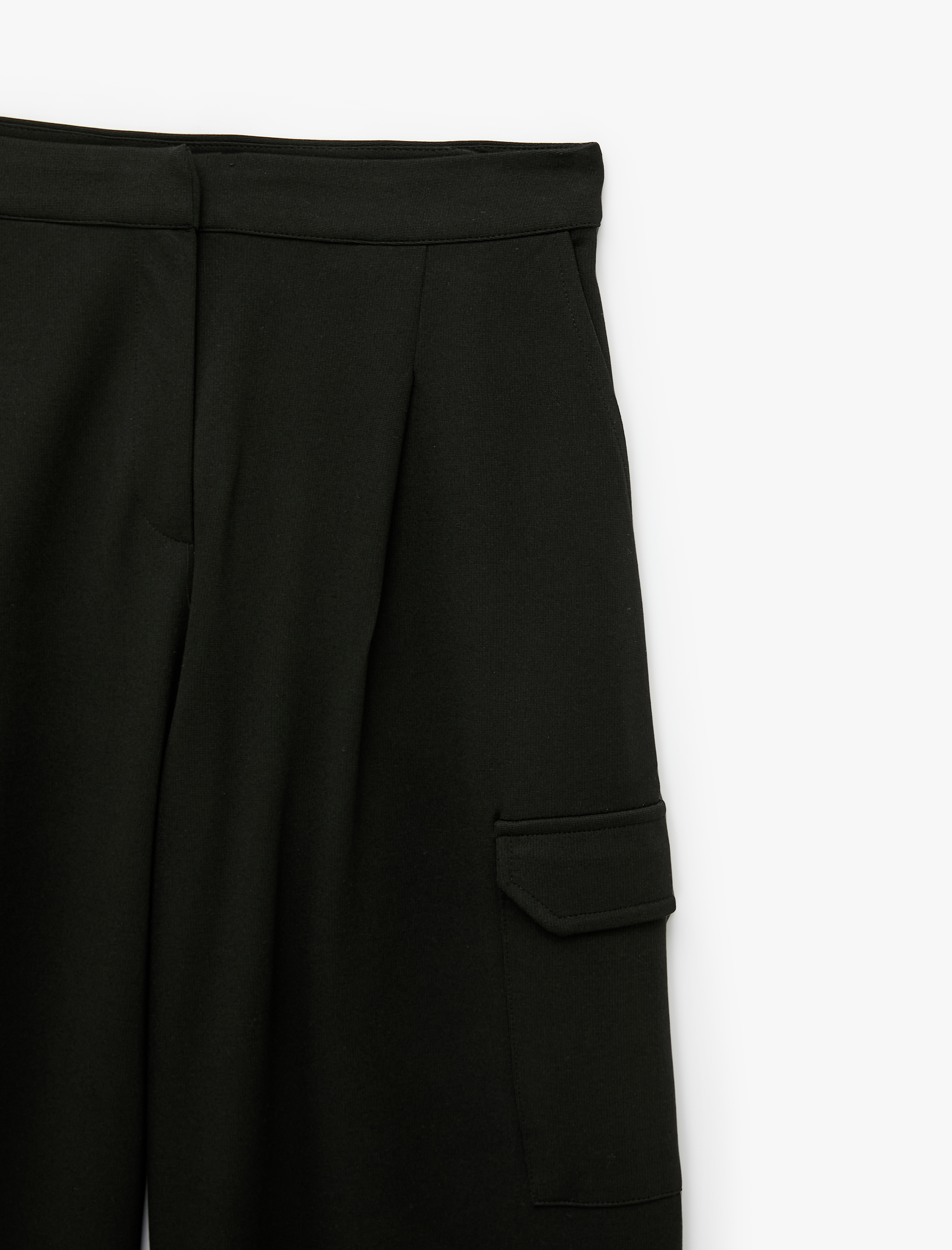 Koton Cepli Pileli Geniş Paça Kargo Baggy Kumaş Pantolon görsel 3