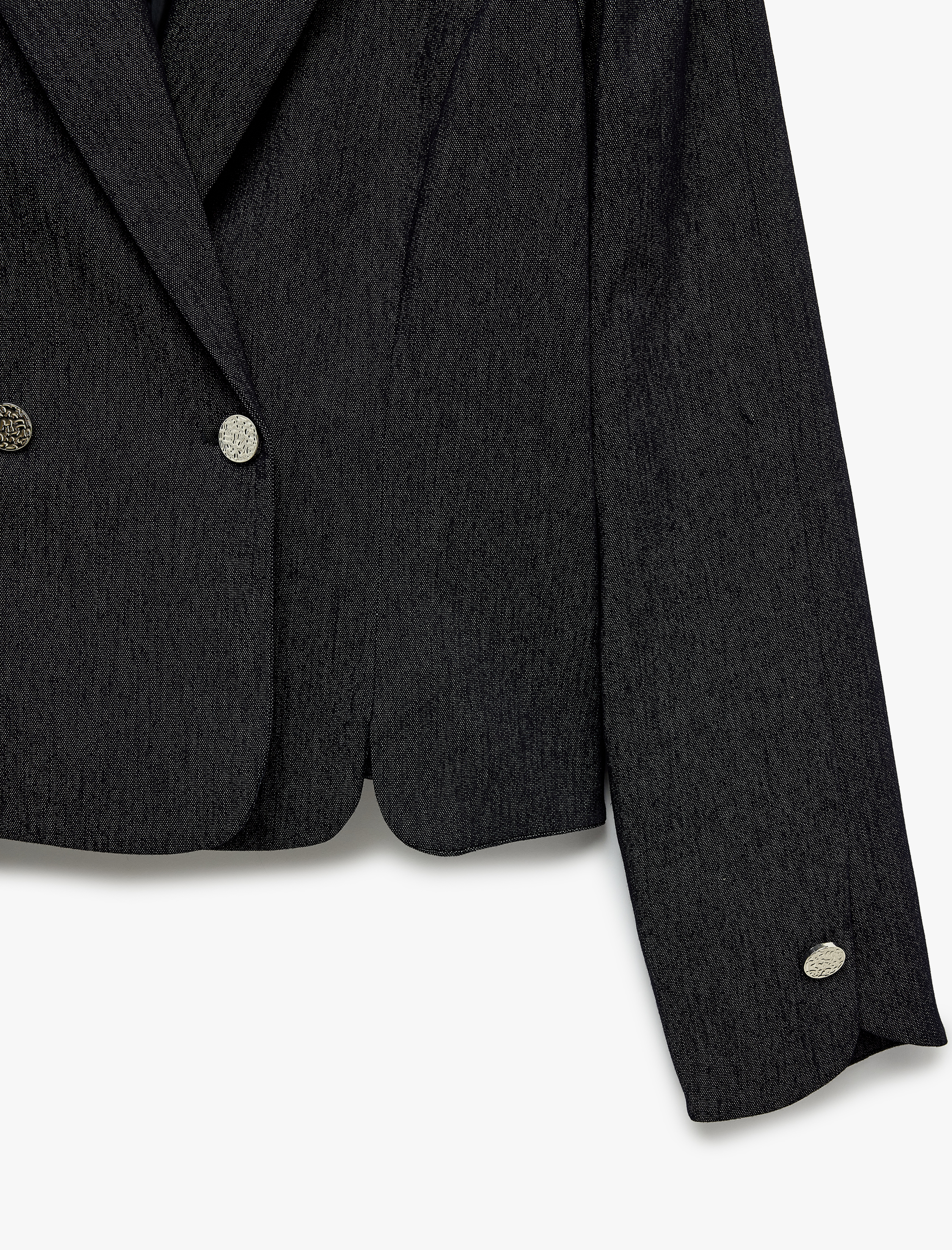 Koton Slim Fit Uzun Kollu Düğmeli Şal Yaka Kruvaze Blazer Ceket görsel 3