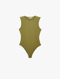 Slim Fit Kolsuz Bisiklet Yaka Bodysuit