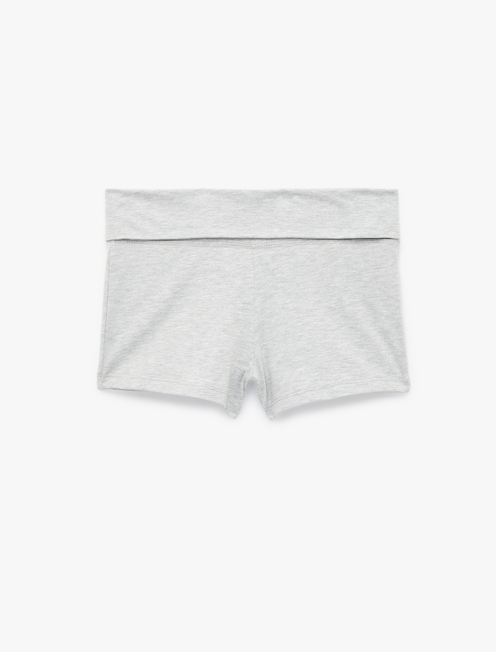  Yüksek Bel Slim Fit Şort Pijama Altı