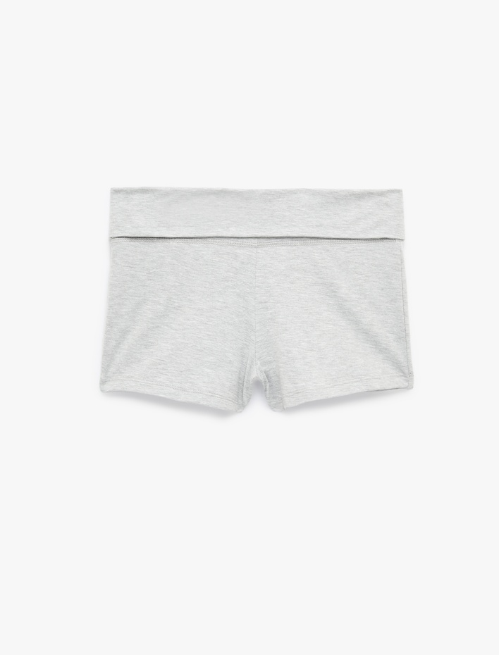  Yüksek Bel Slim Fit Şort Pijama Altı
