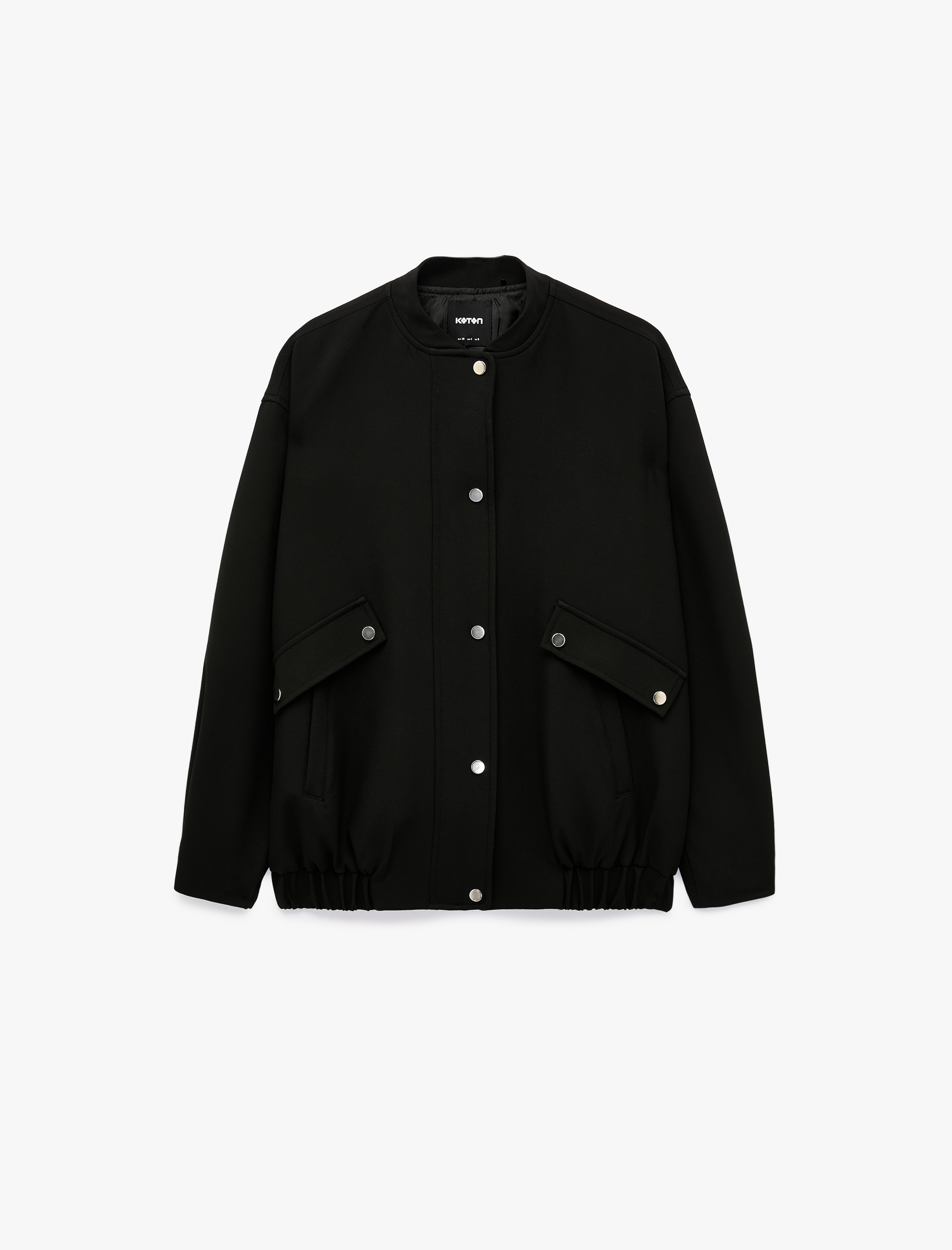   Cepli Kolej Yaka Uzun Kollu Oversize Bomber Ceket