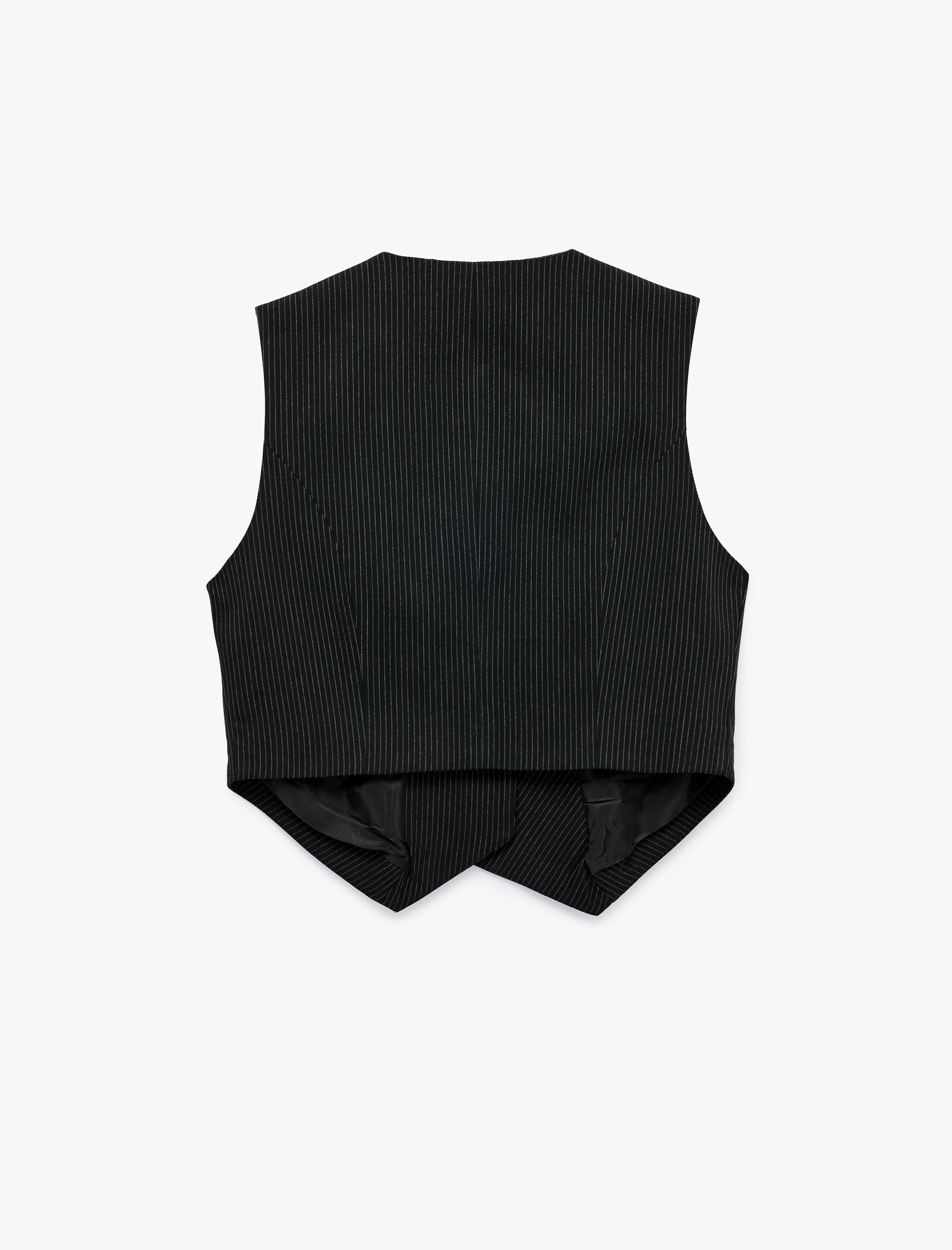Koton Asimetrik Çizgili Blazer Yelek görsel 2