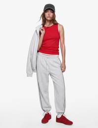 Beli Bağcıklı Biyeli Stoperli Balon Fit Oversize Jogger Eşofman Altı