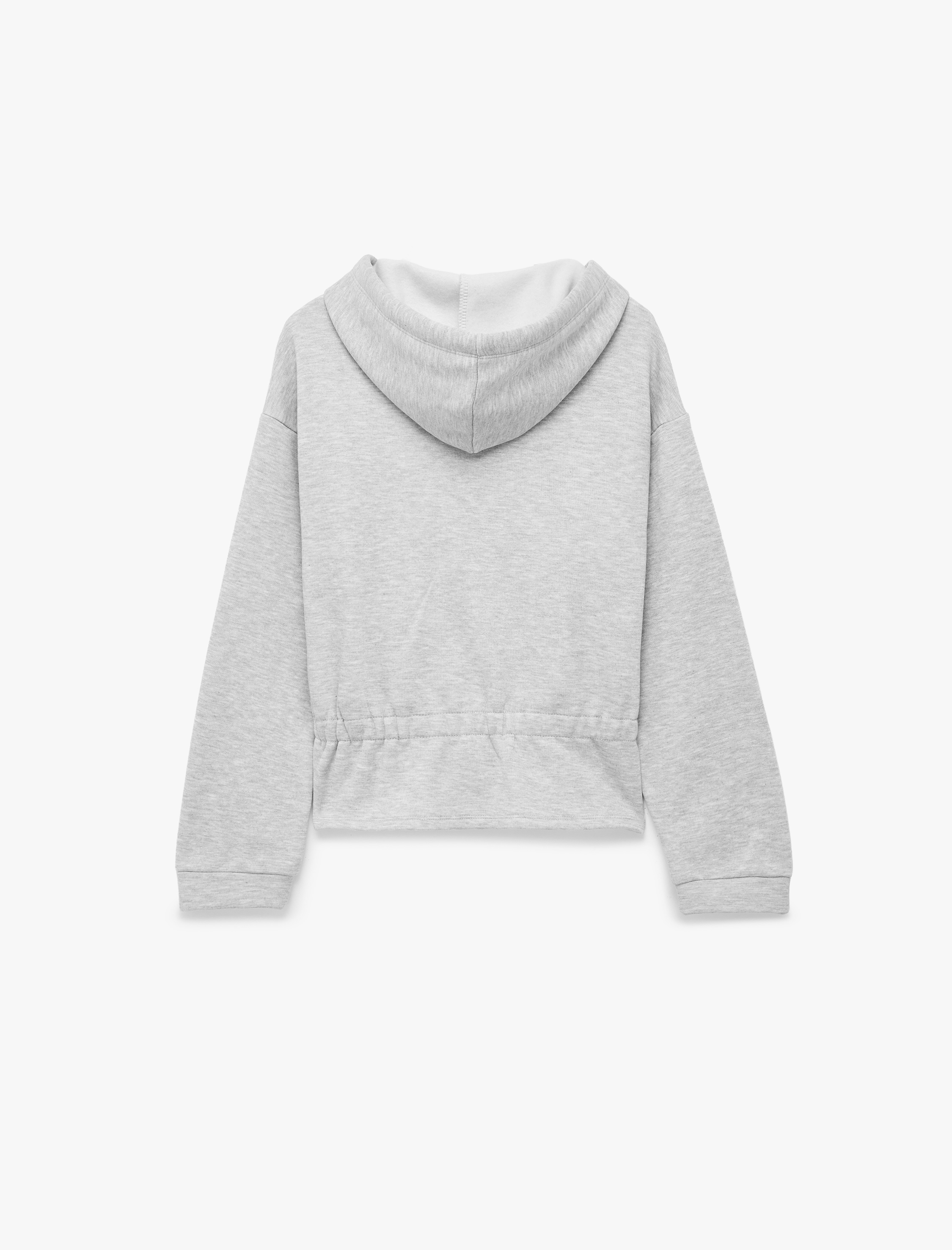 Koton Büzgülü Slim Fit Şardonlu Uzun Kollu Kapüşonlu Fermuarlı Sweatshirt görsel 6