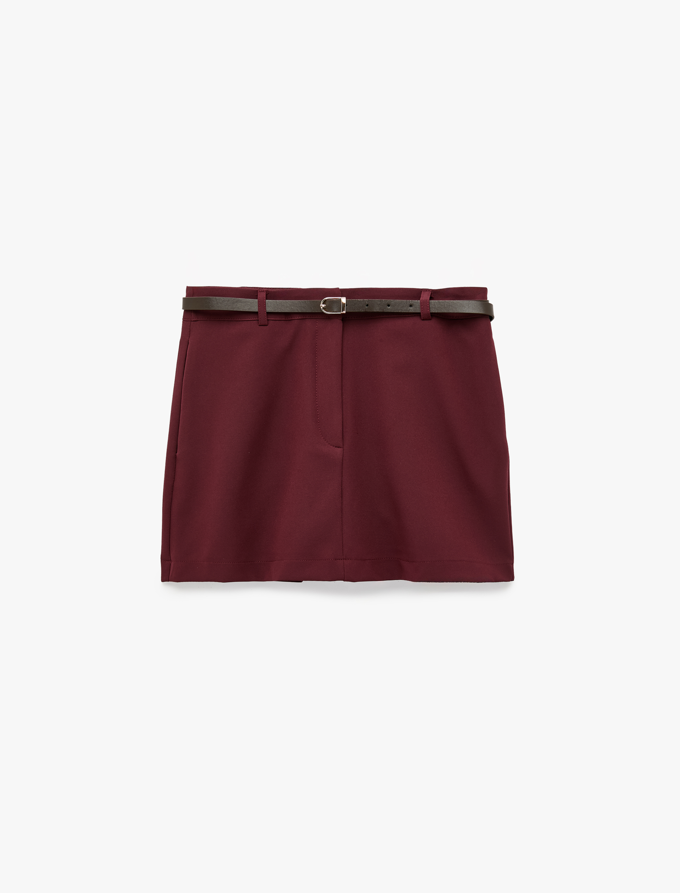 Koton Kemerli Cepli Slim Fit A Kesim Mini Etek