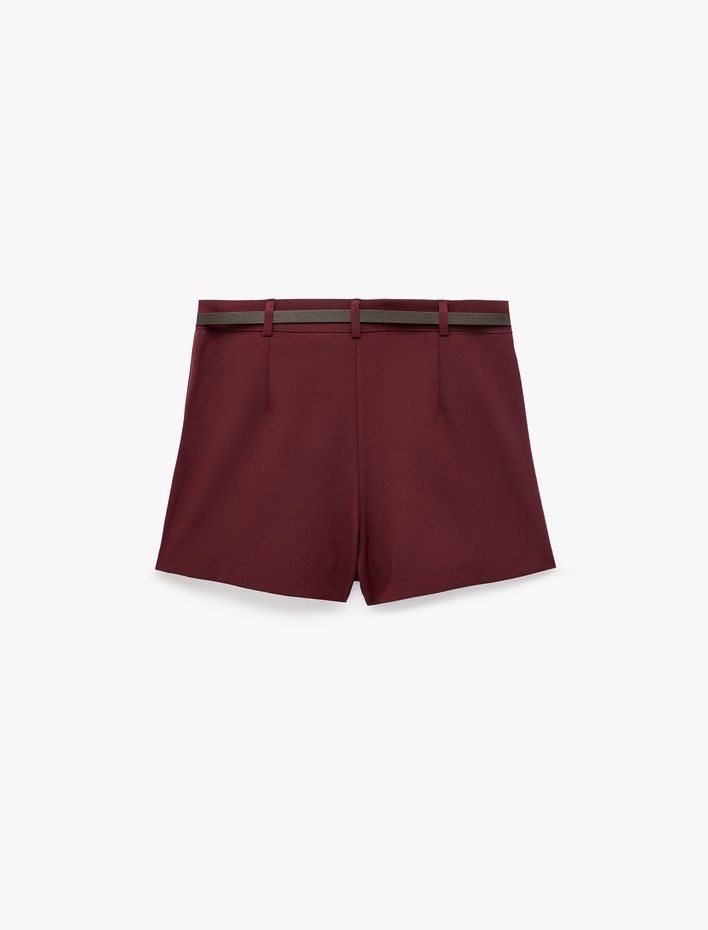  Kemerli Cepli Slim Fit A Kesim Mini Etek
