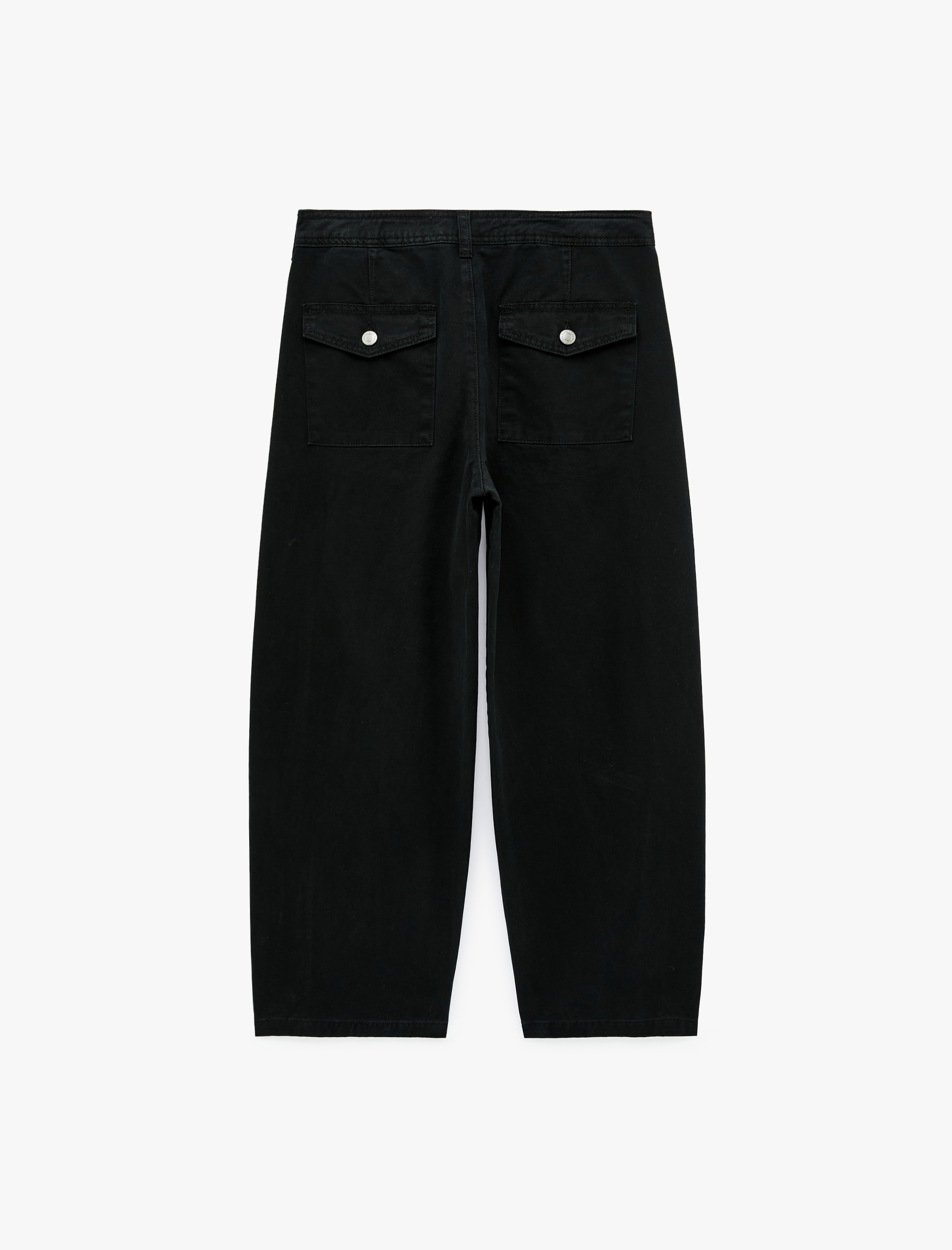   Rahat Kalıp Pamuklu Düz Paça Cepli Balon Fit Barrel Denim Pantolon - Barrel Jeans
