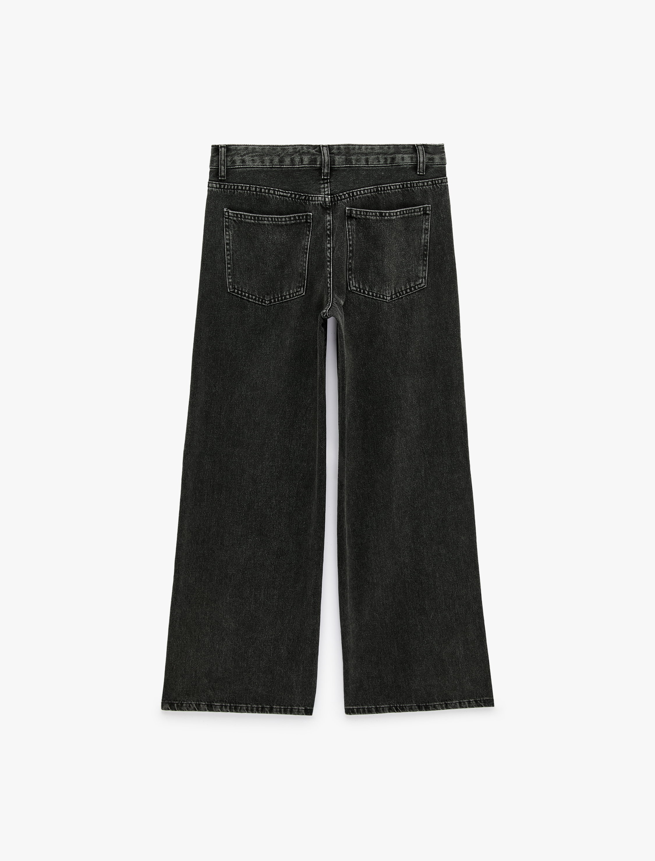 Koton Düşük Bel Cepli Bol Kesim Düz Paça Pamuklu Denim Pantolon - Loose Straight Fit Jean görsel 2