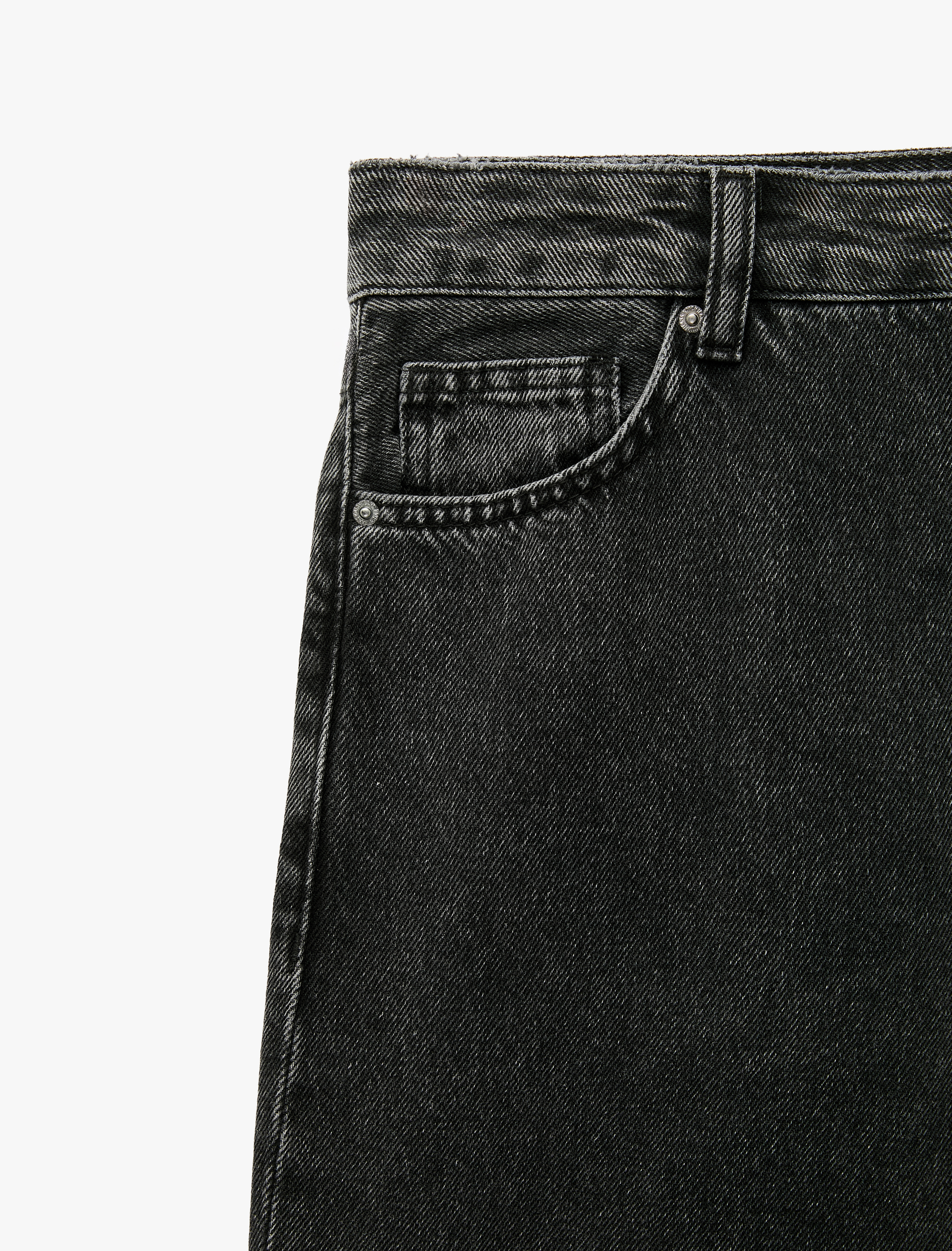 Koton Düşük Bel Cepli Bol Kesim Düz Paça Pamuklu Denim Pantolon - Loose Straight Fit Jean görsel 4
