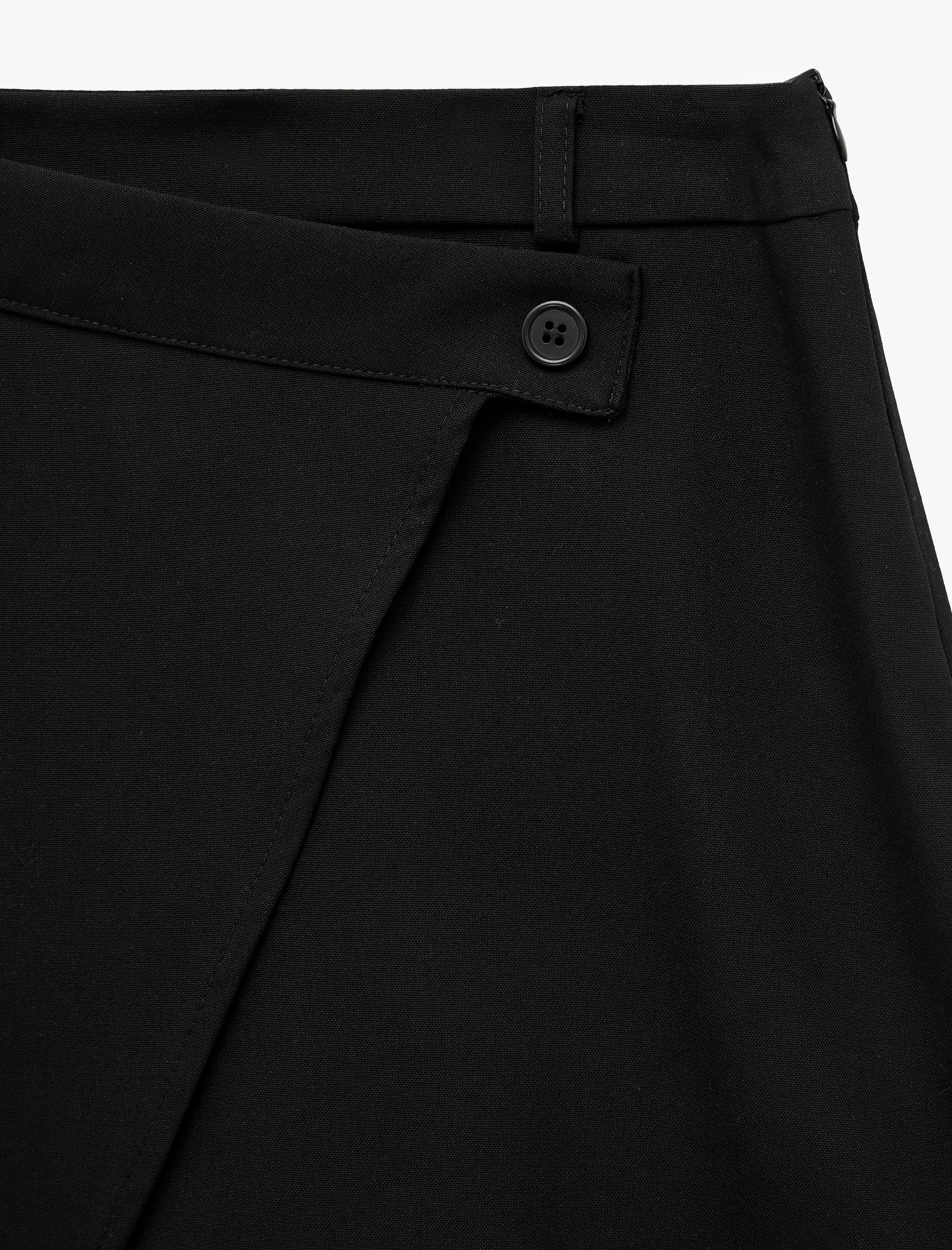 Koton Viskon Karışımlı Düğmeli Slim Fit Kruvaze Mini Etek görsel 3