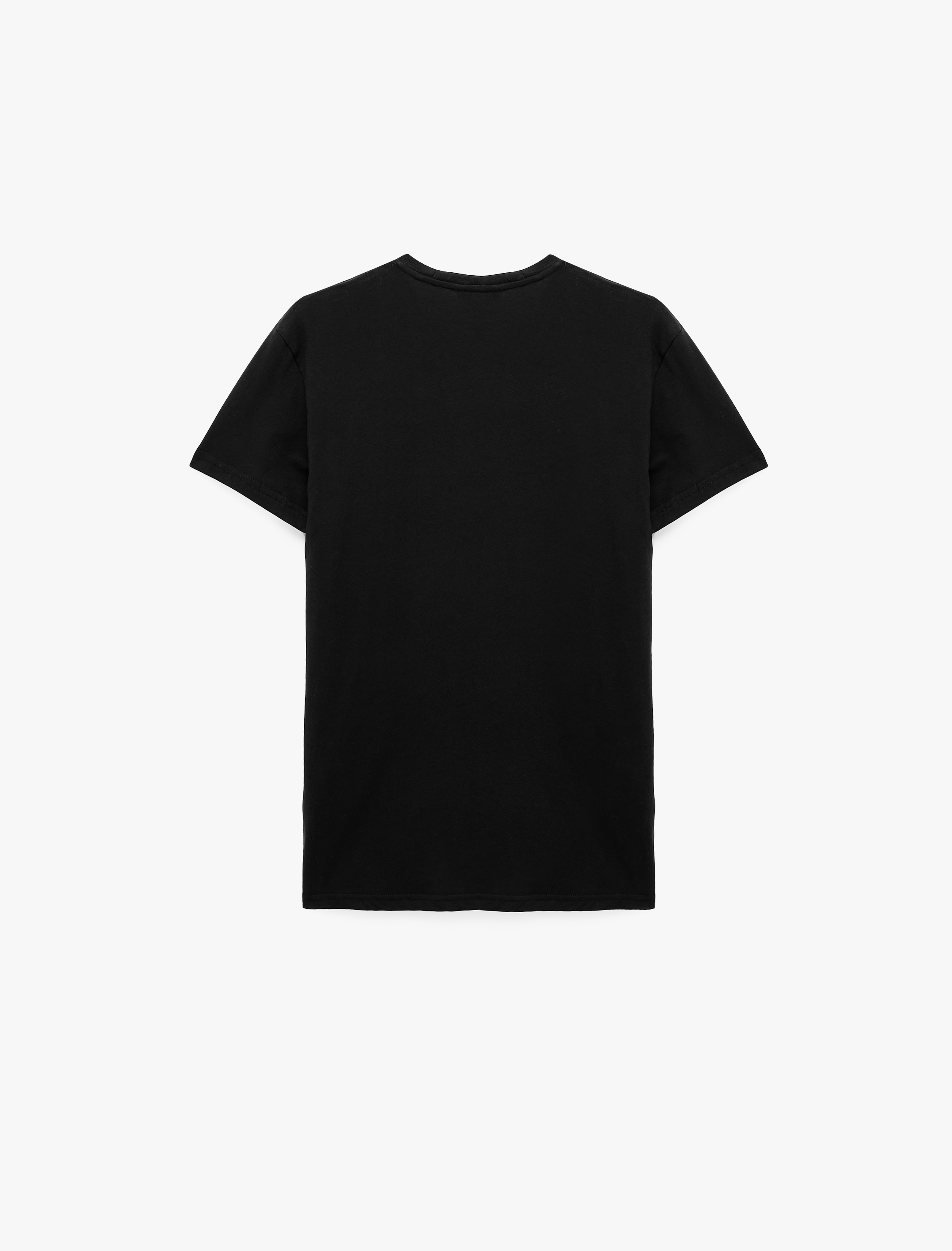Koton Pamuklu Kısa Kollu Bisiklet Yaka Basic Slim Fit Tişört görsel 2
