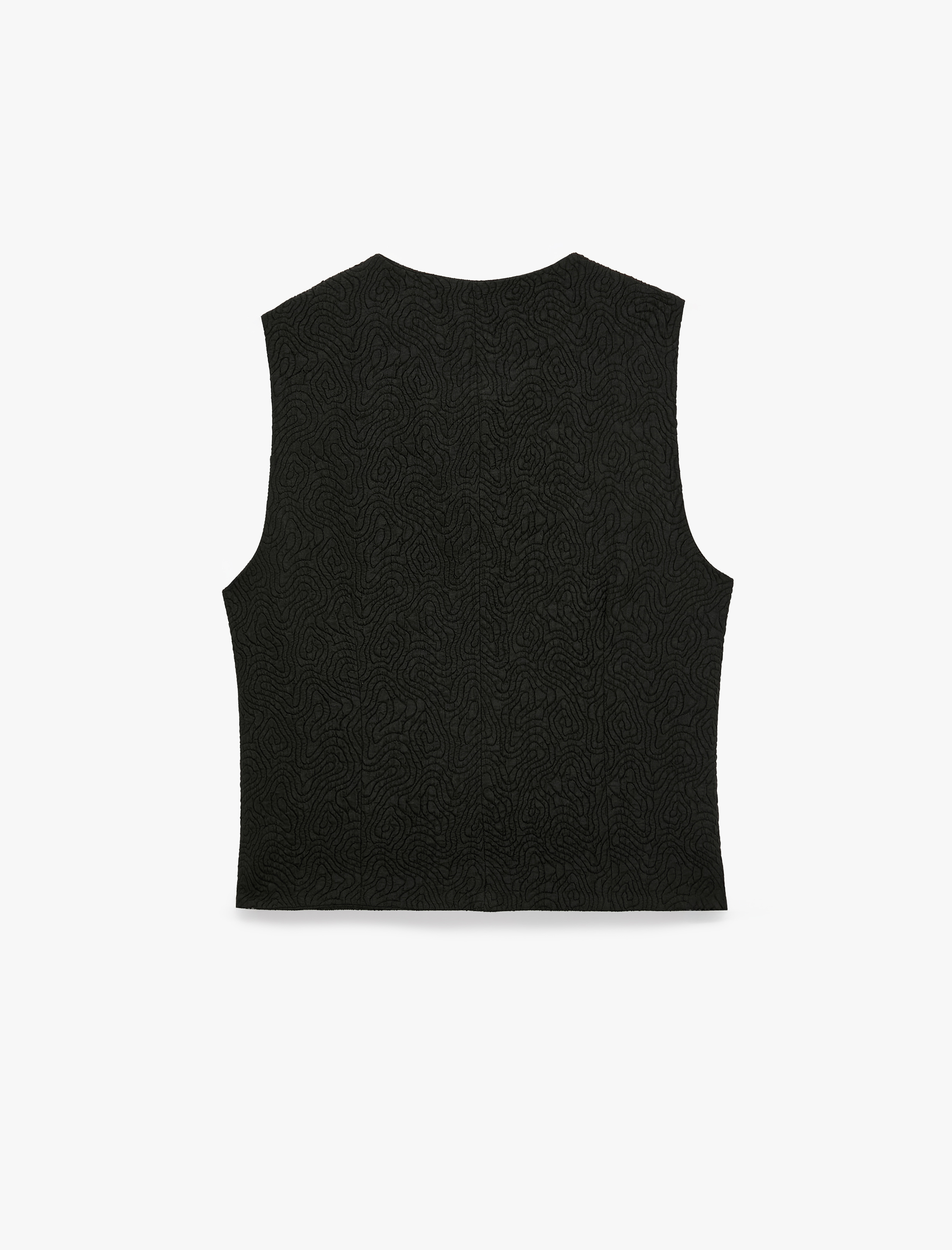   Slim Fit Dokulu Bisiklet Yaka Süs Düğmeli Yelek