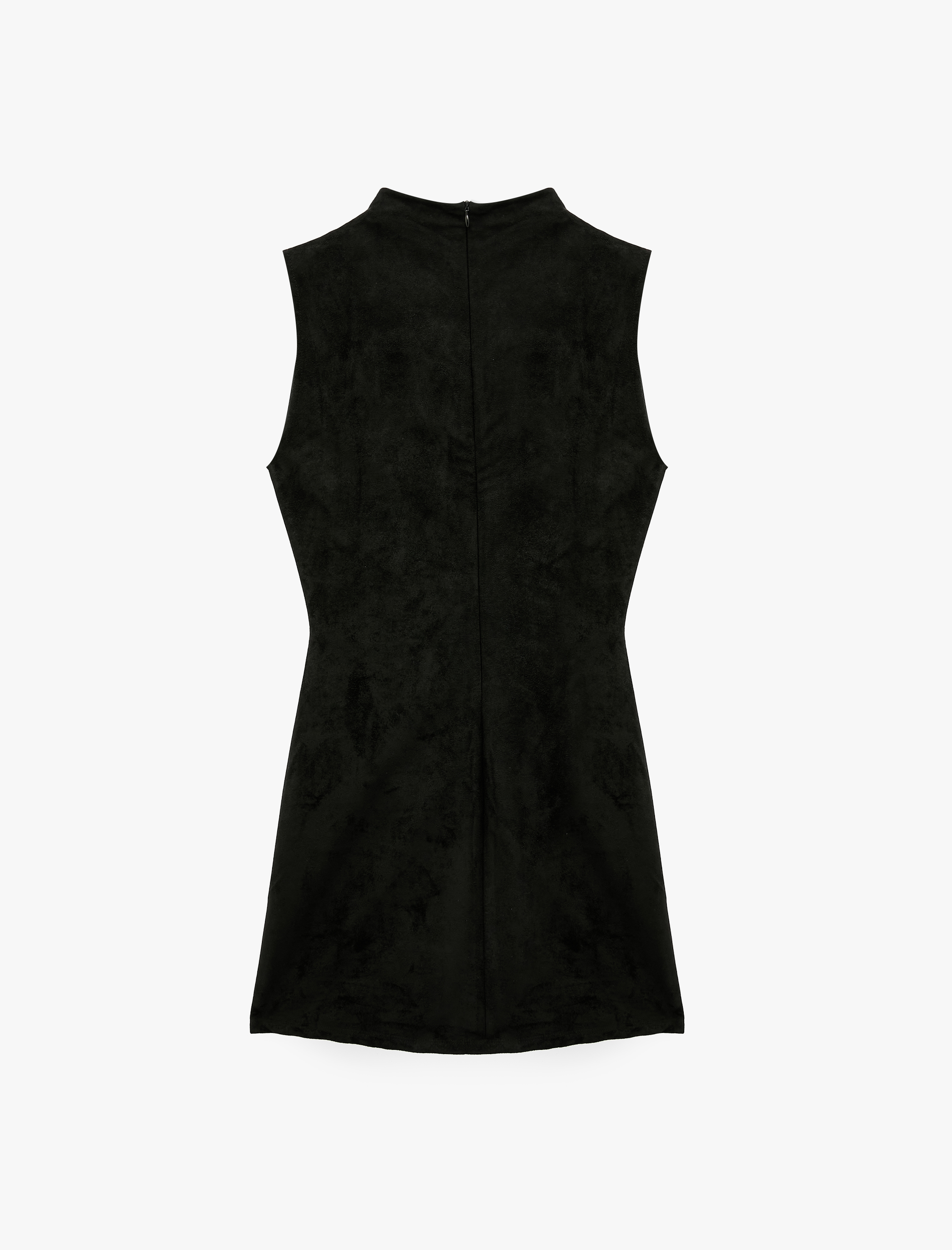 Koton Drape Detaylı Dar Kesim Kolsuz Bodycon Dik Yaka Mini Elbise görsel 2