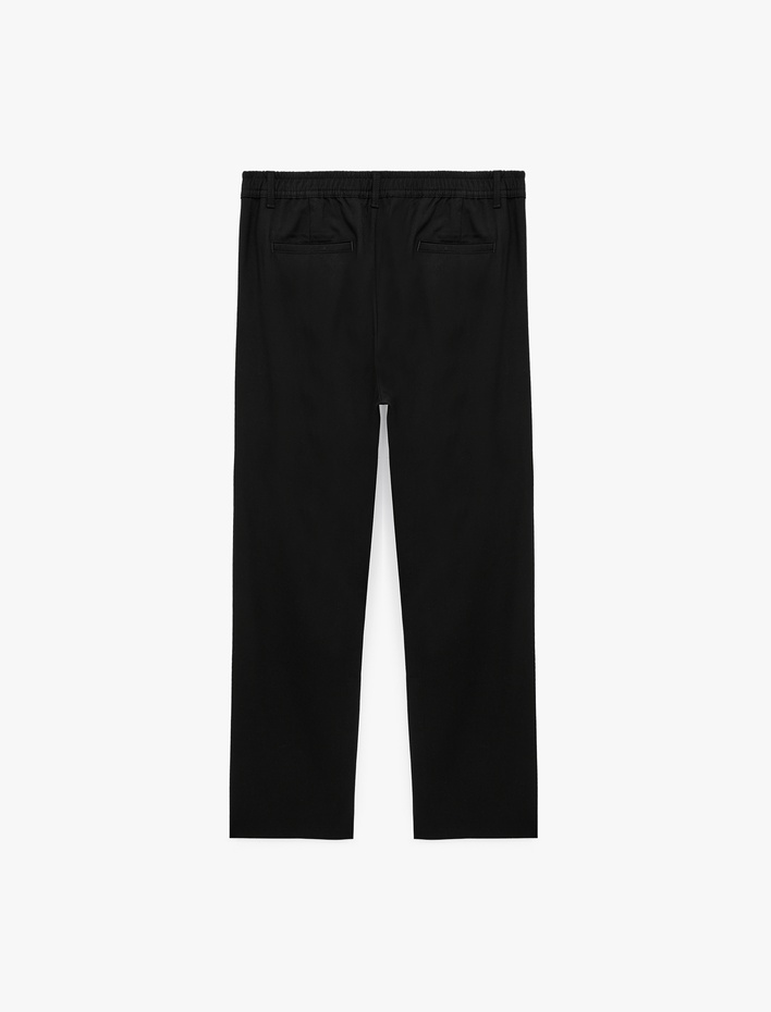  Viskon Karışımlı Lastikli Regular Fit Cepli Kumaş Pantolon