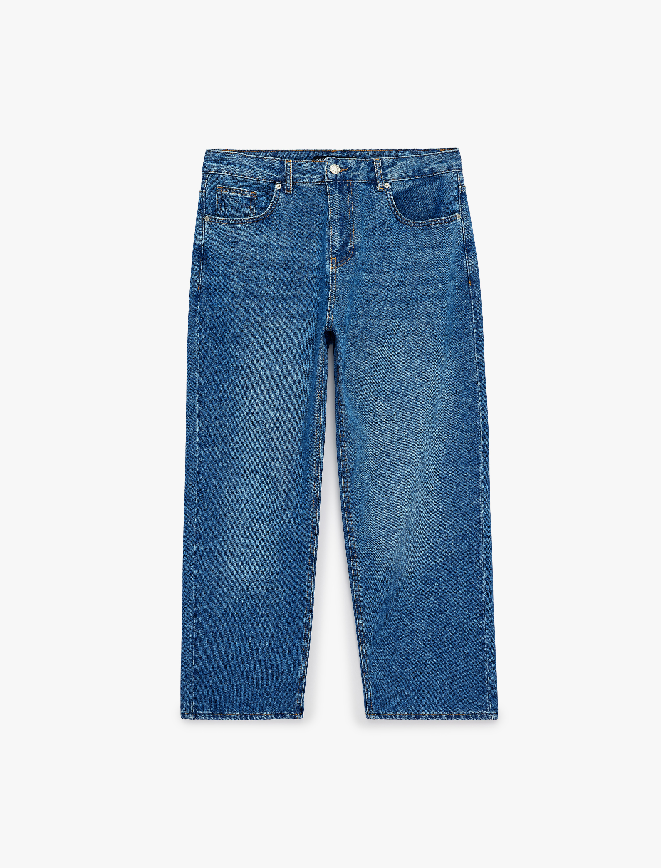 Koton Bol Kalıp Pamuklu Cepli Normal Bel Baggy Jean Pantolon görsel 5