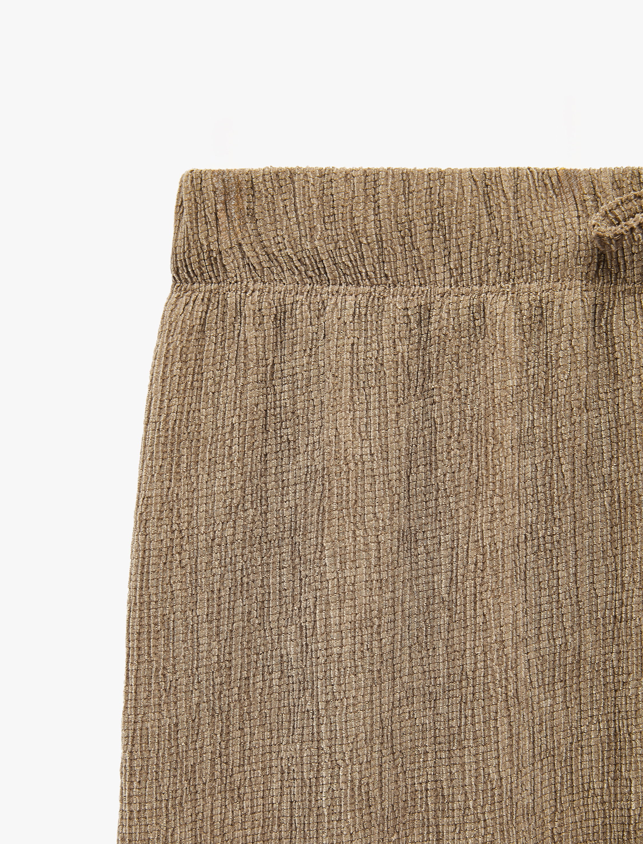   Bürümcük Kumaş Dokulu Beli Bağcıklı Bol Paça Pantolon