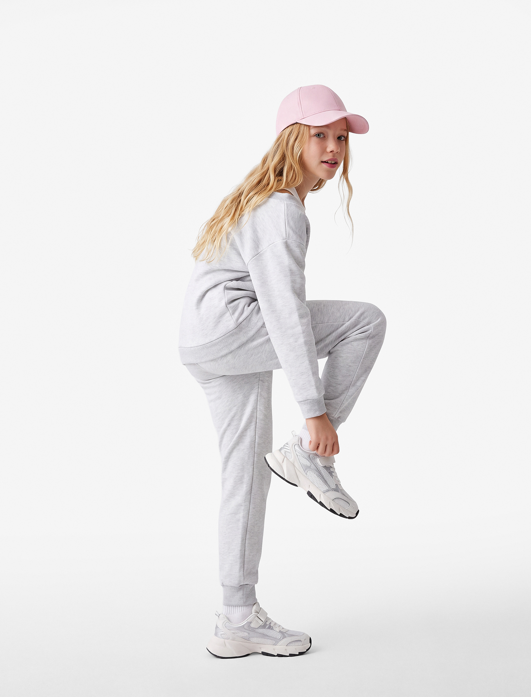  Kız Çocuk Şardonlu Cepli Basic Jogger Okul Eşofman Altı