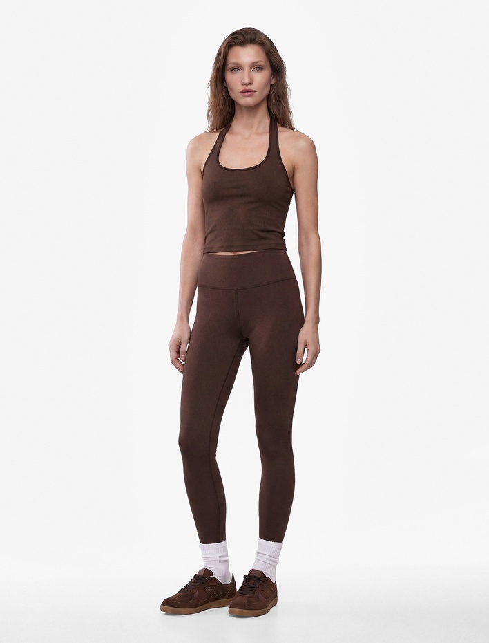  Slim Fit Kolsuz Halter Yaka Spor Atlet