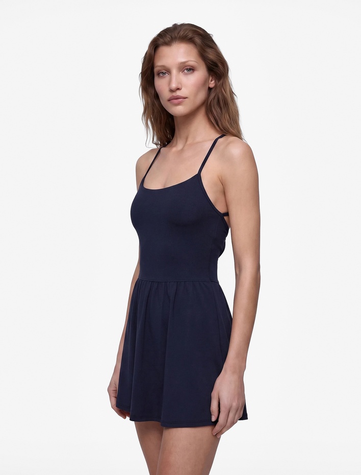  Slim Fit İnce Askılı Sırt Detaylı Tenis Elbisesi