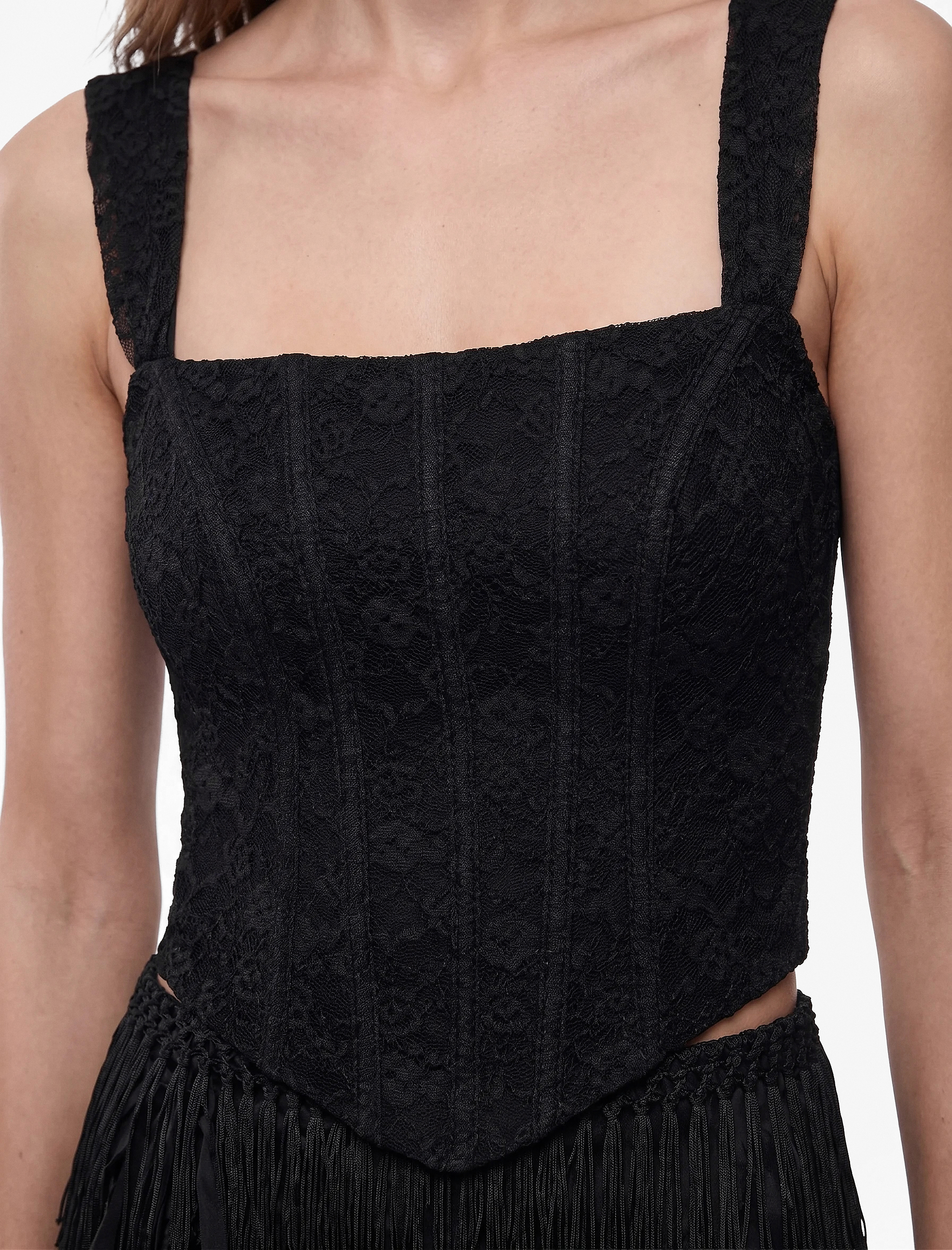 Koton Asimetrik Kesim Fermuarlı Slim Fit Kare Yaka Dantel Korse Büstiyer görsel 4