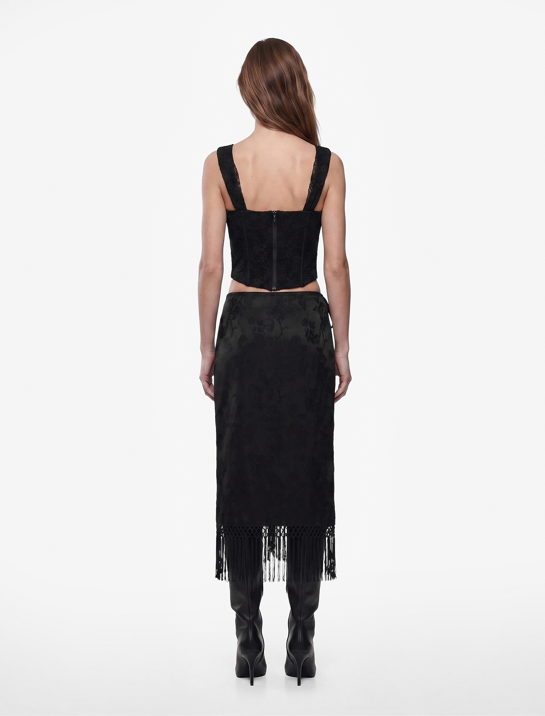 Koton Asimetrik Kesim Fermuarlı Slim Fit Kare Yaka Dantel Korse Büstiyer görsel 3