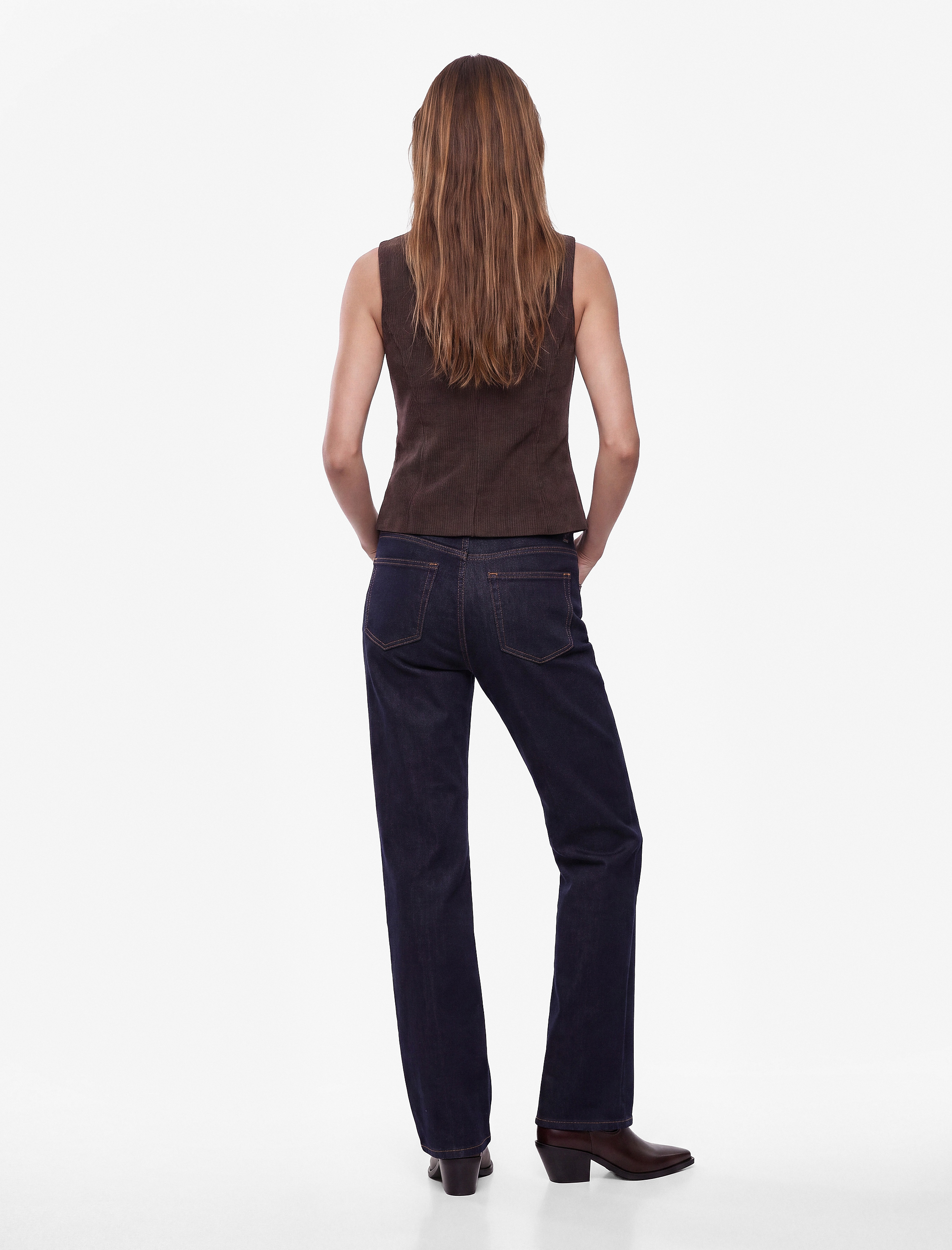   Slim Fit Mandarin Yaka Süslü Düğmeli Yelek Kurbağa Kapama