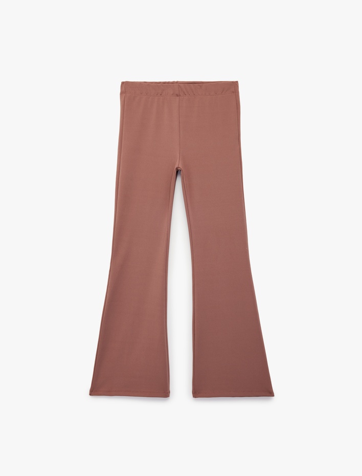 Kız Çocuk Beli Lastikli Slim Fit İspanyol Paça Tayt