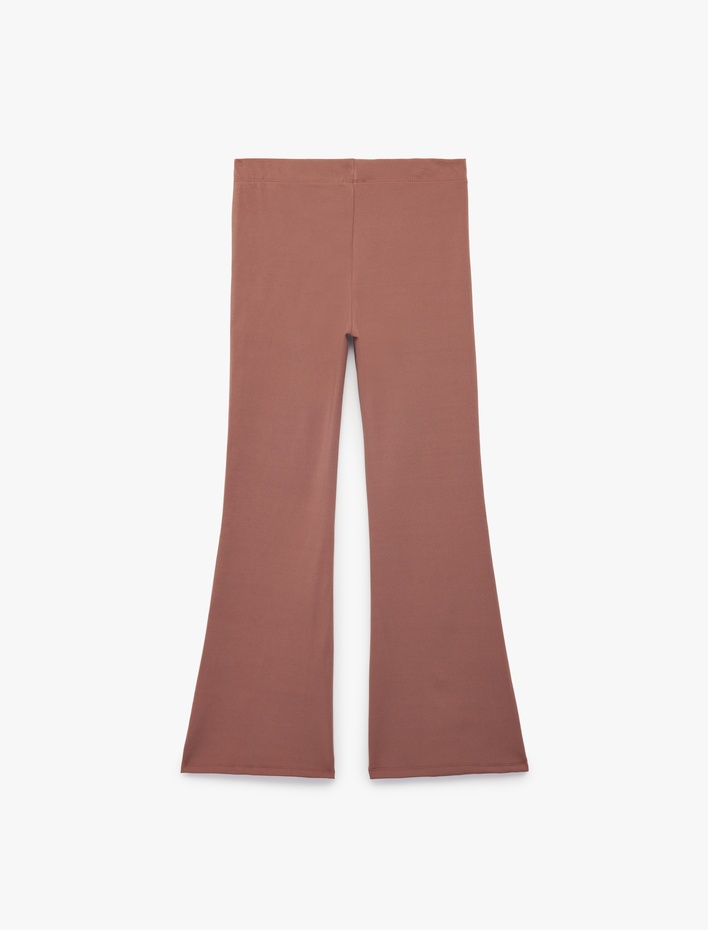 Kız Çocuk Beli Lastikli Slim Fit İspanyol Paça Tayt
