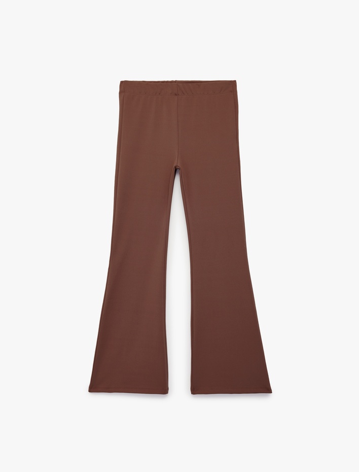 Kız Çocuk Beli Lastikli Slim Fit İspanyol Paça Tayt