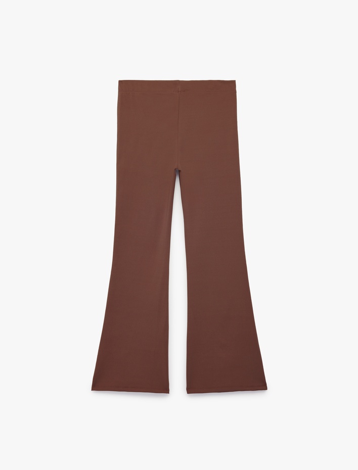 Kız Çocuk Beli Lastikli Slim Fit İspanyol Paça Tayt