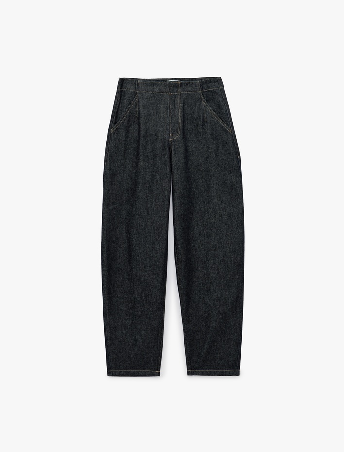  Normal Bel Düz Paça Pamuklu Cepli Denim Pantolon