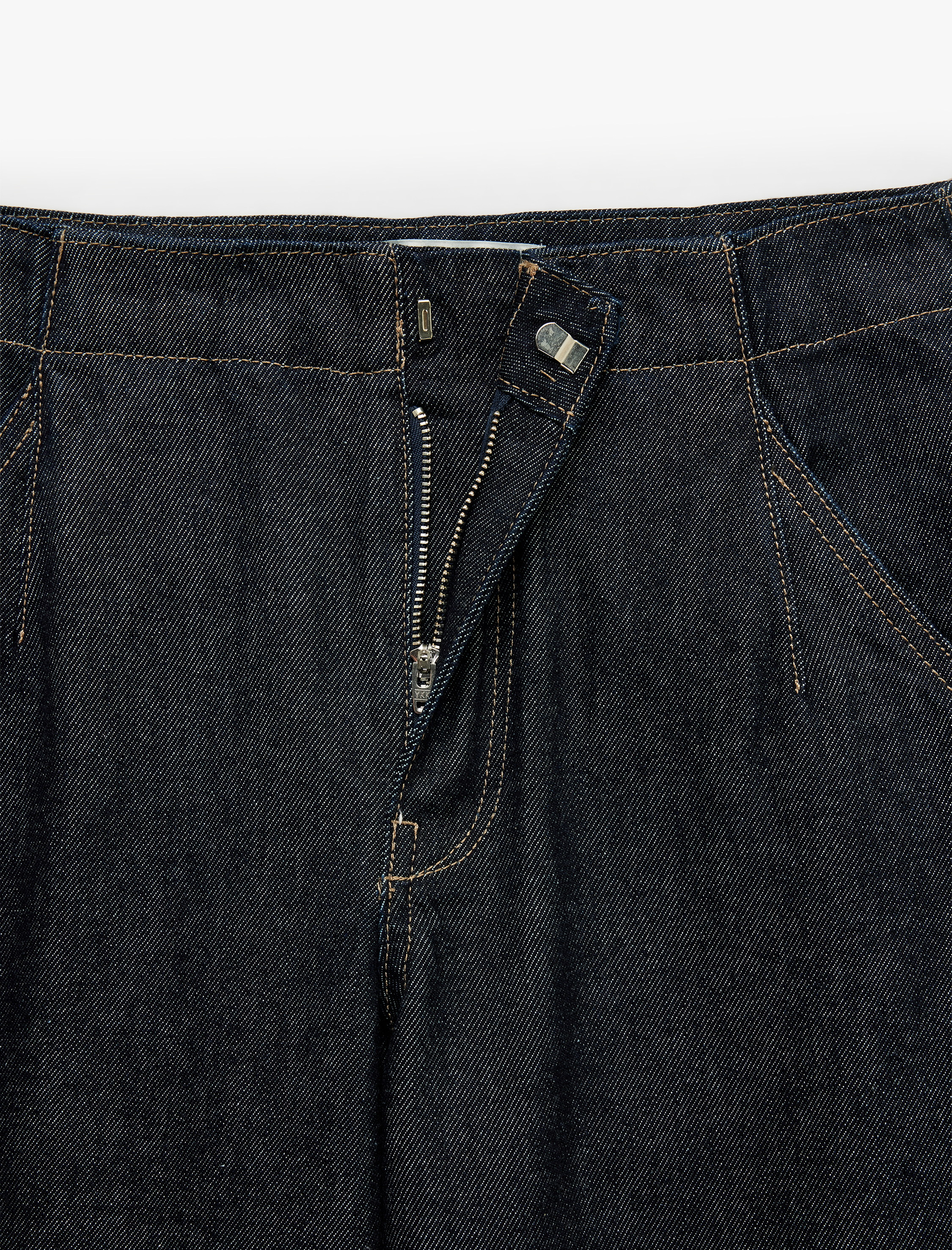   Normal Bel Düz Paça Pamuklu Cepli Denim Pantolon
