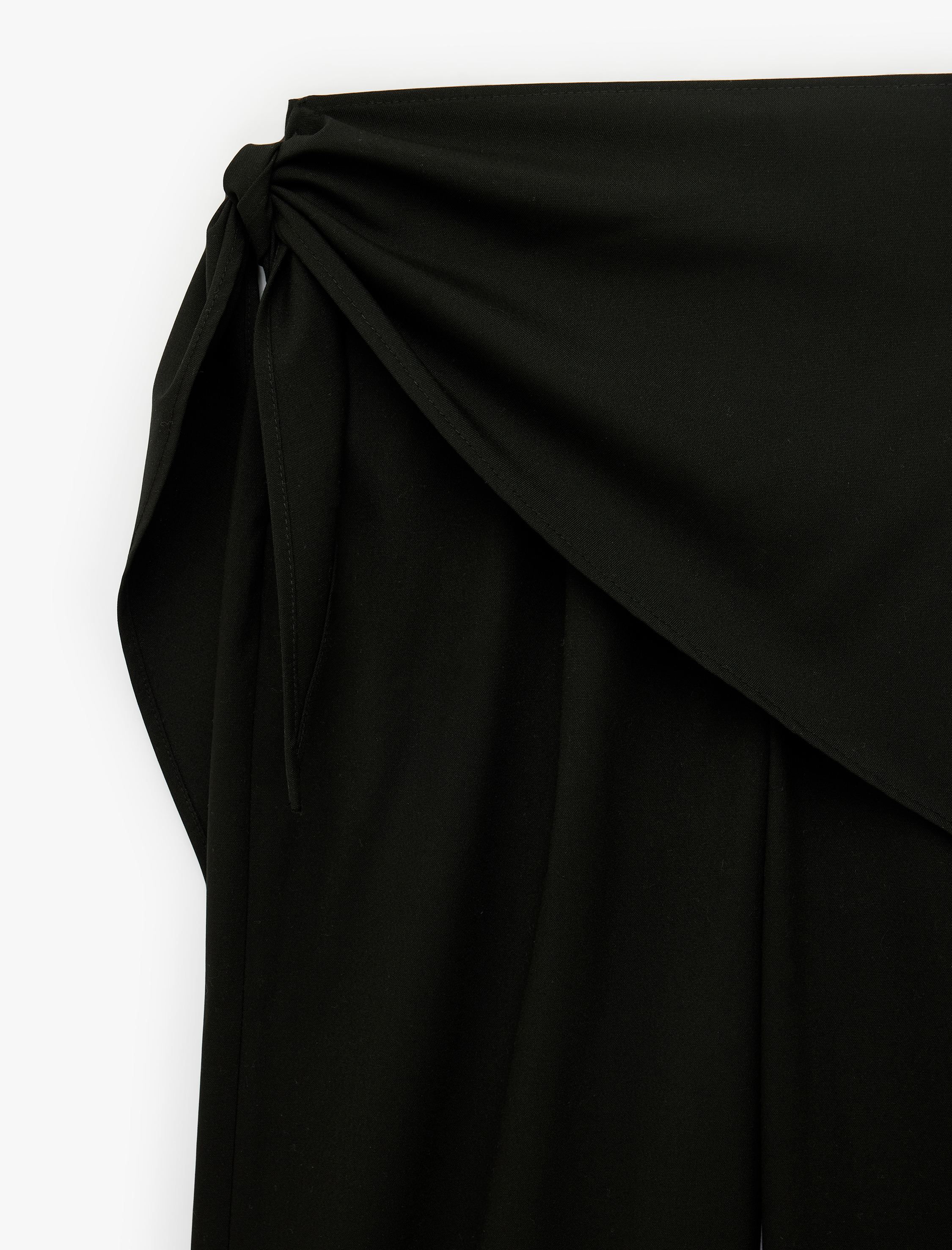   Cepli Beli Bağlamalı Şal Detaylı Geniş Paça Pantolon
