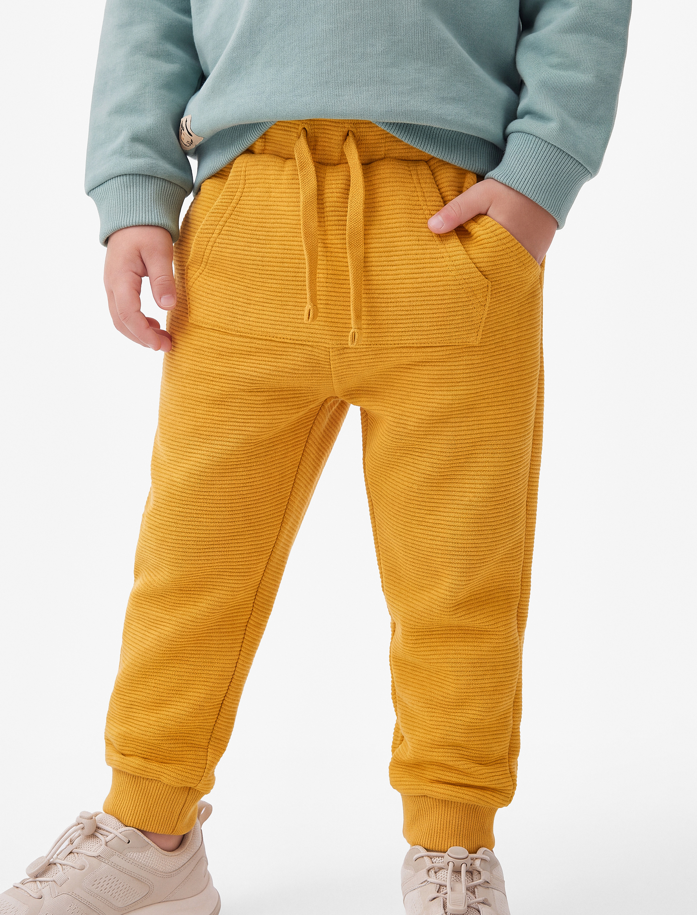  Erkek Bebek Kanguru Cepli Beli Lastikli Pamuklu Jogger Eşofman Altı