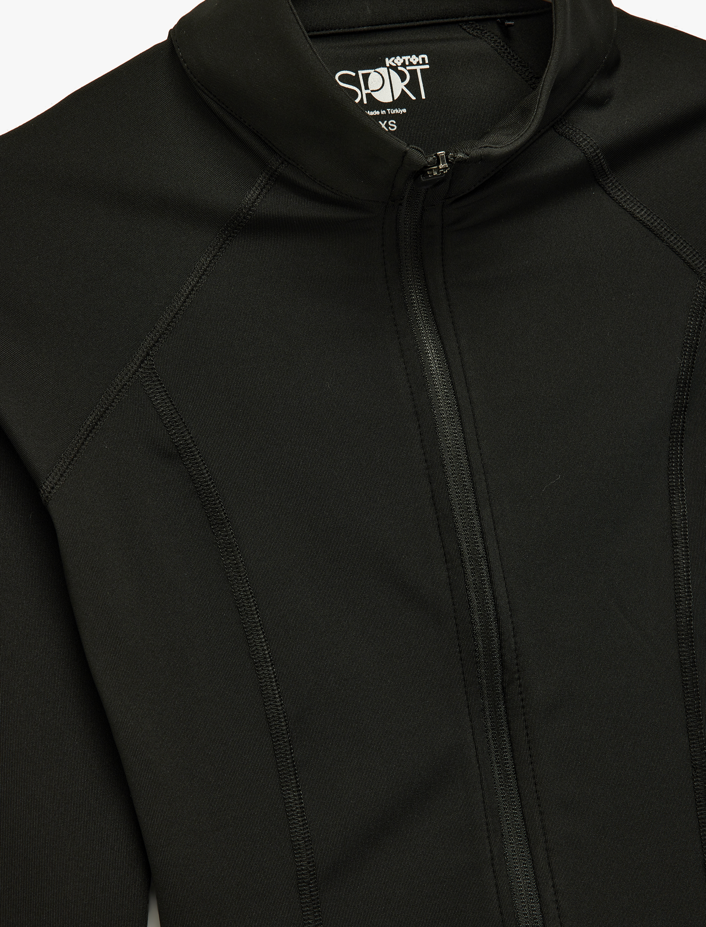 Koton Slim Fit Uzun Reglan Kollu Dikiş Detaylı Fermuarlı Spor Sweatshirt görsel 5