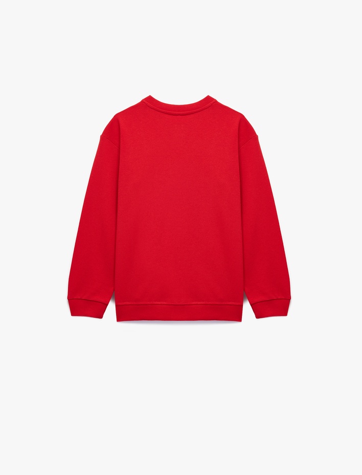 Erkek Çocuk Pamuklu Uzun Kollu Bisiklet Yaka Atatürk Baskılı Şardonlu Sweatshirt