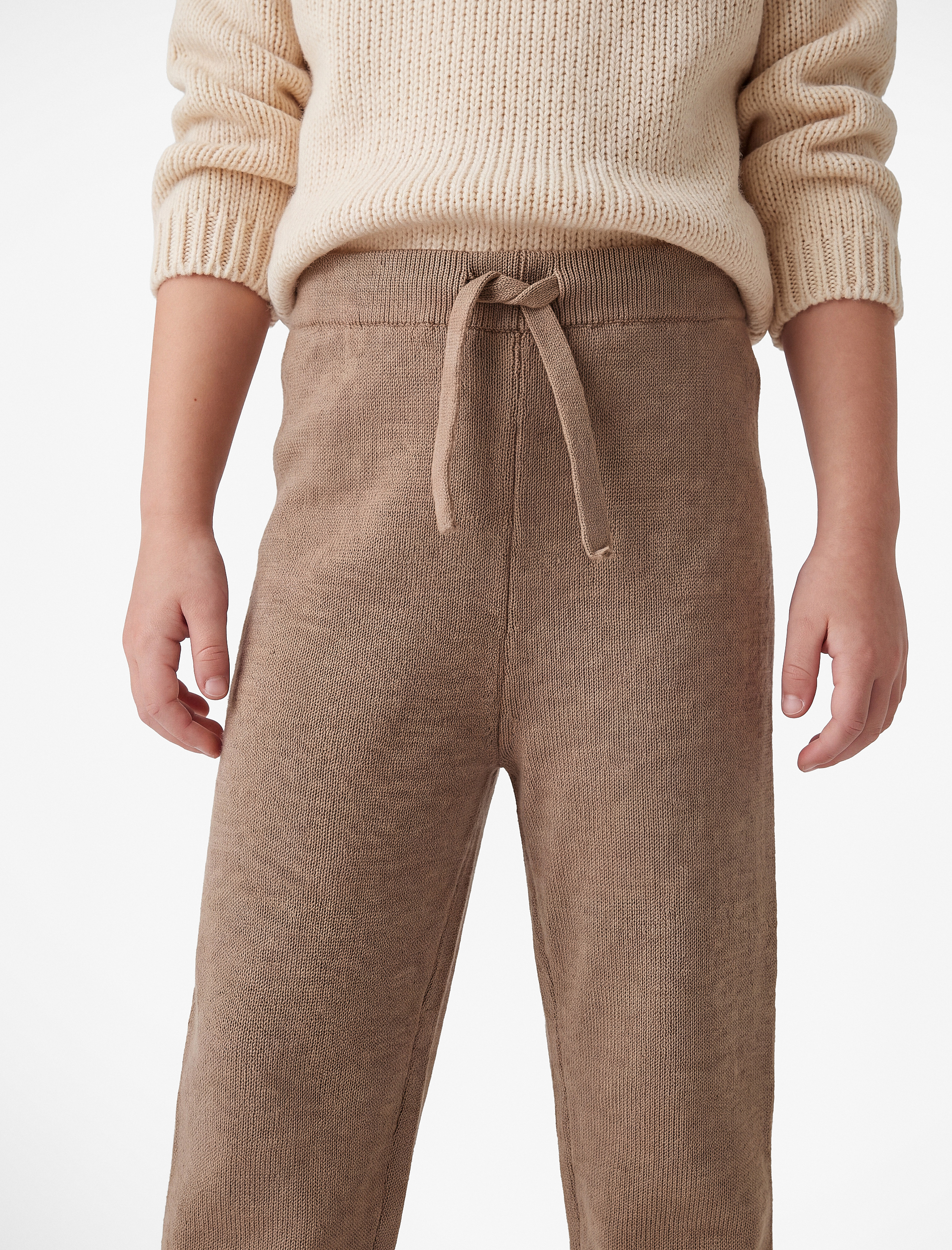  Kız Bebek Viskon Karışımlı Beli Bağcıklı Triko Pantolon