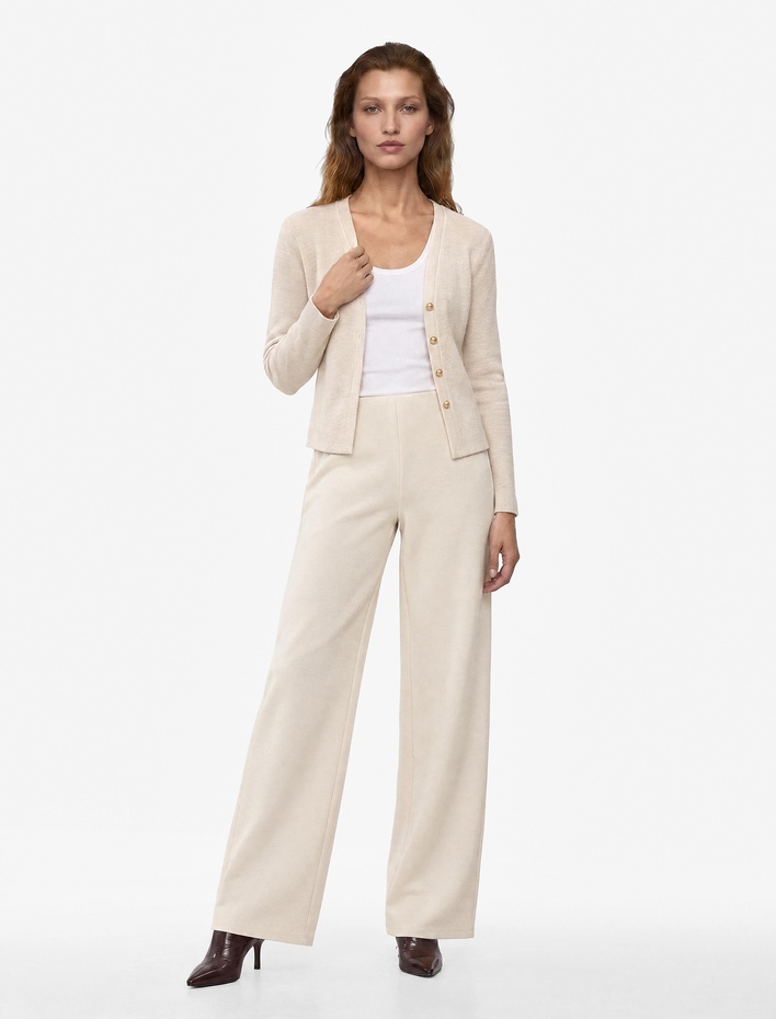  Straight Fit Uzun Düz Bol Paça Pantolon